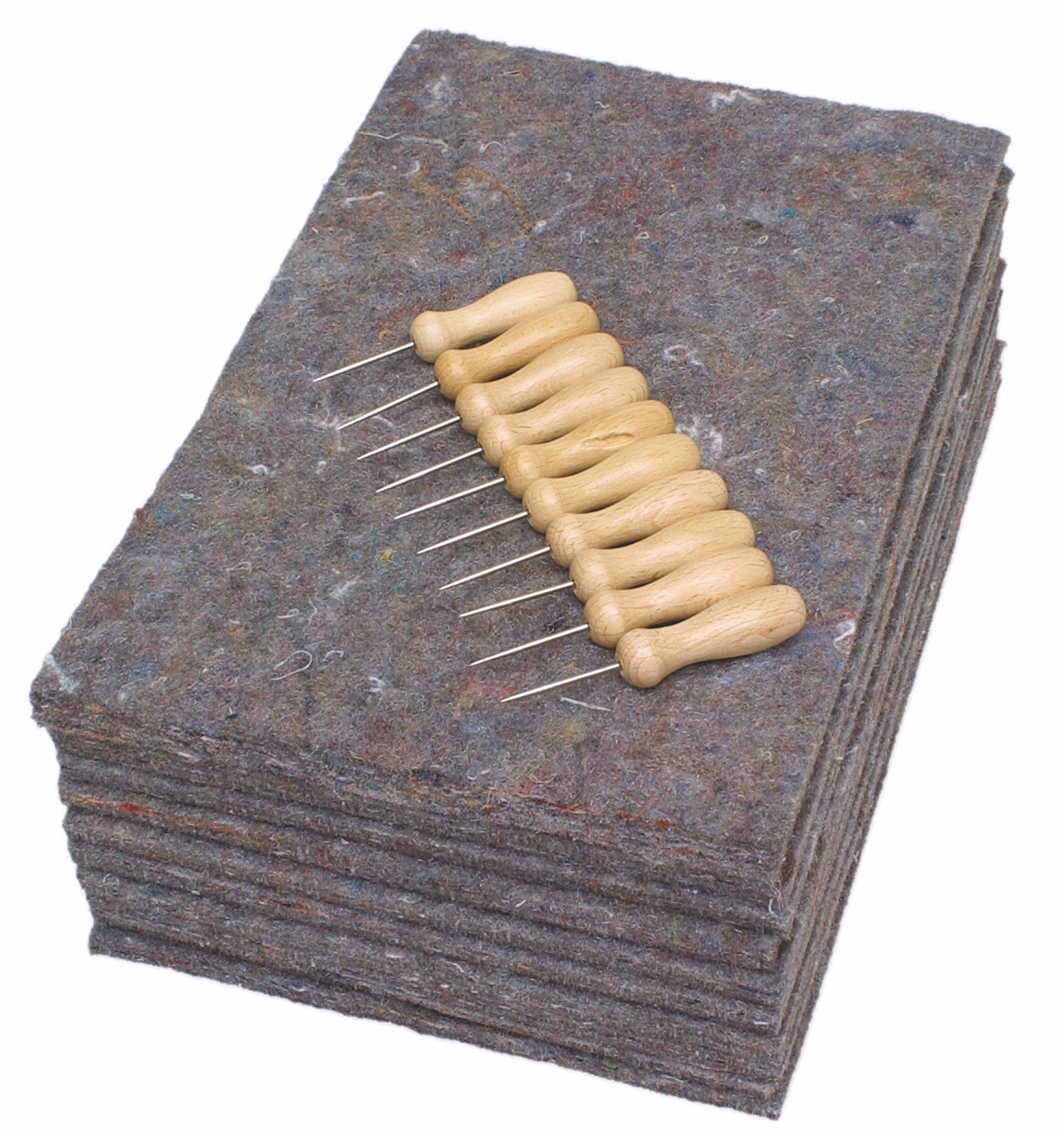 Filzunterlagen mit Prickelnadeln, Set à 10 Stück