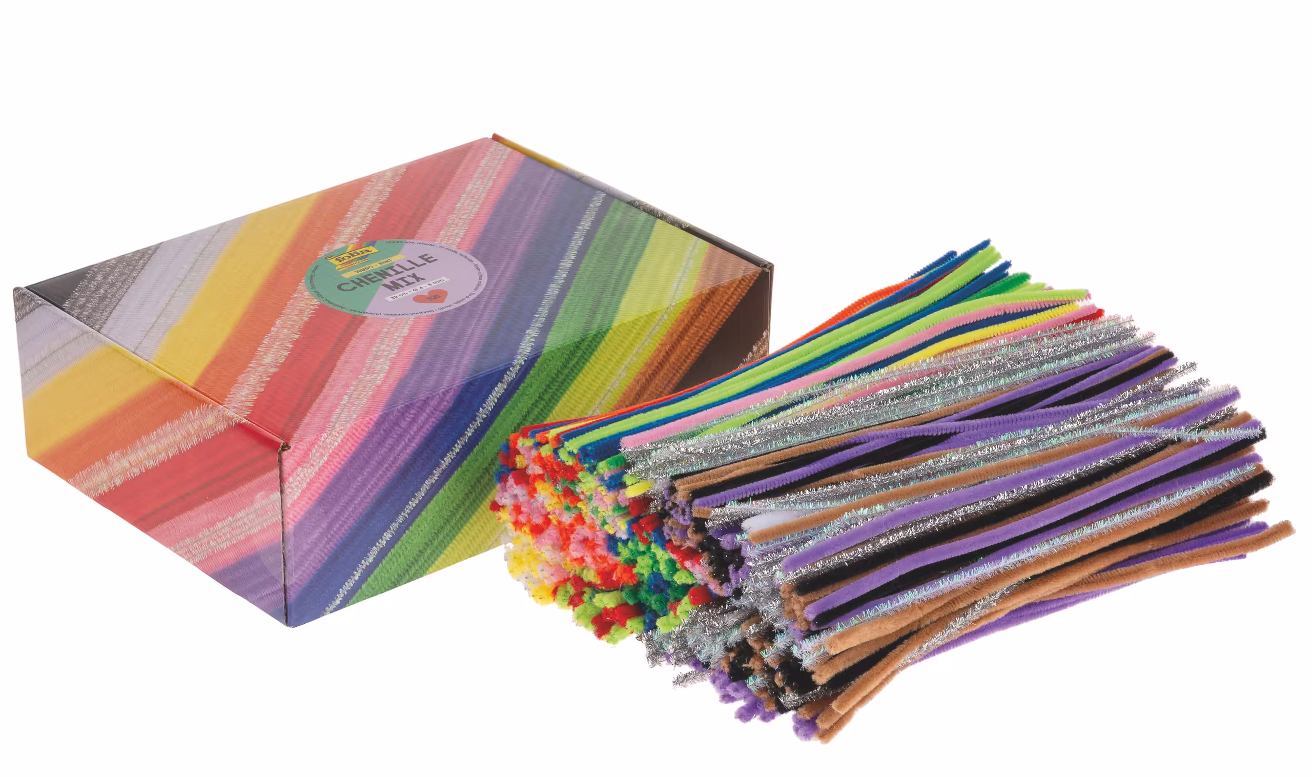 Jumbopack Chenilledraht, 700 Stück bunt sortiert