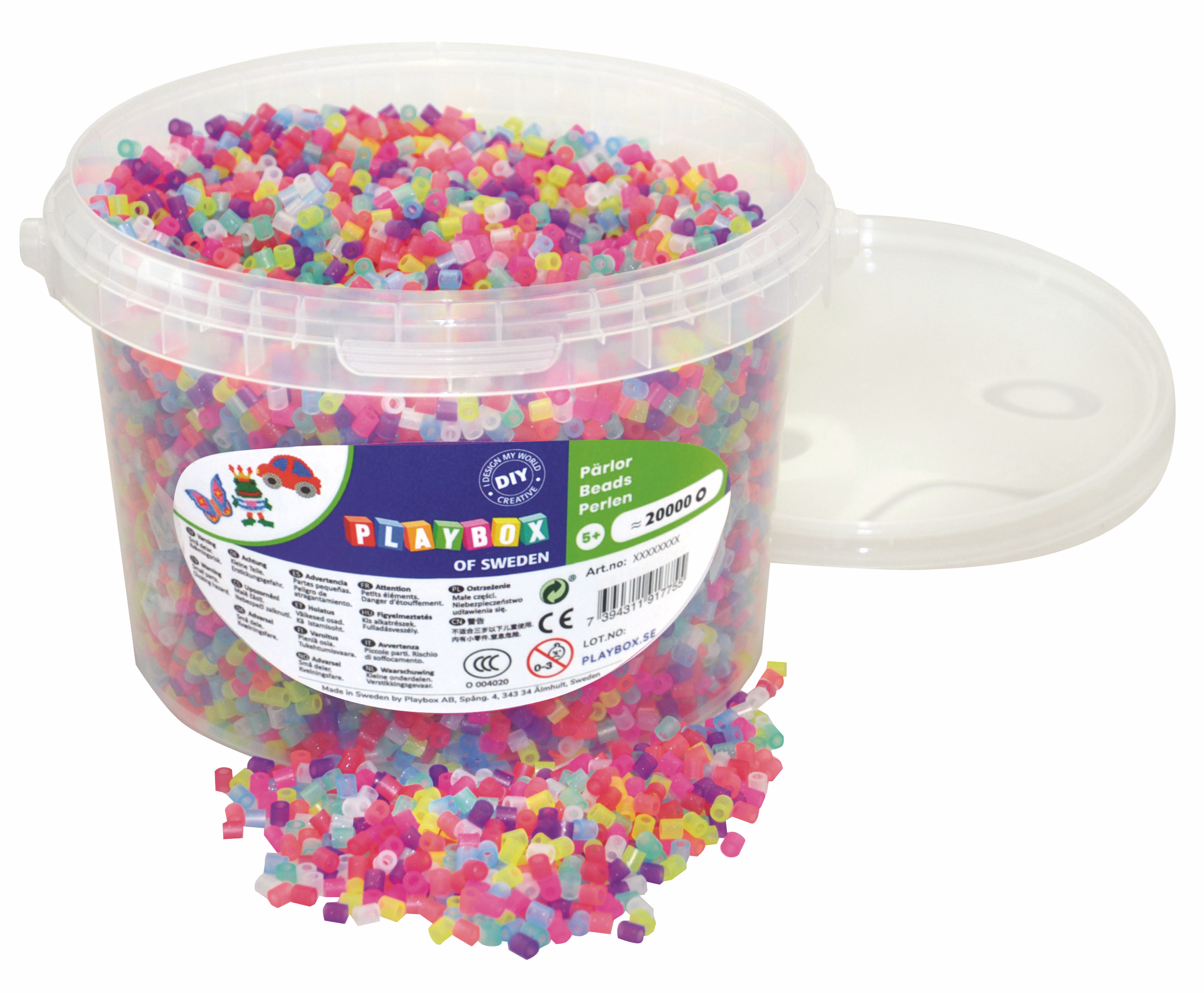 Bügelperlen, 20000 Stück Glitzer Mix