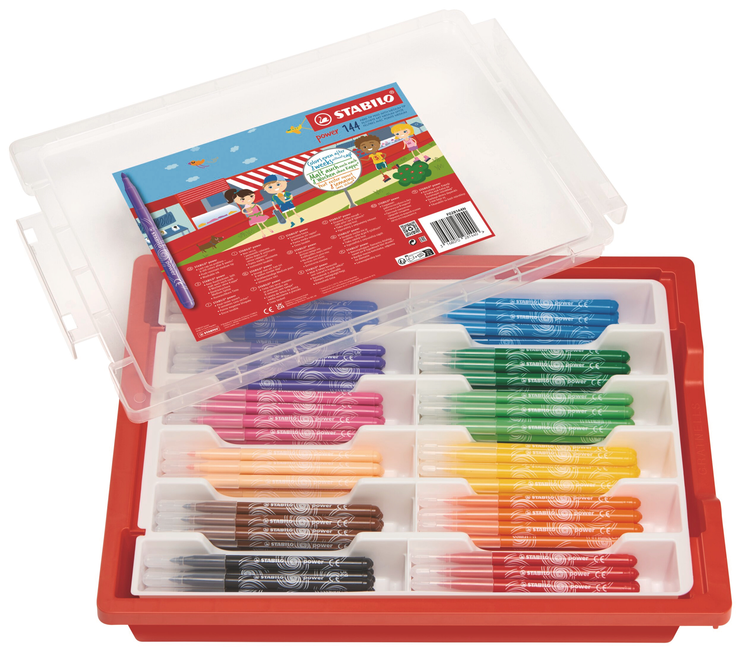 STABILO Power Filzstifte Box, 144er-Set