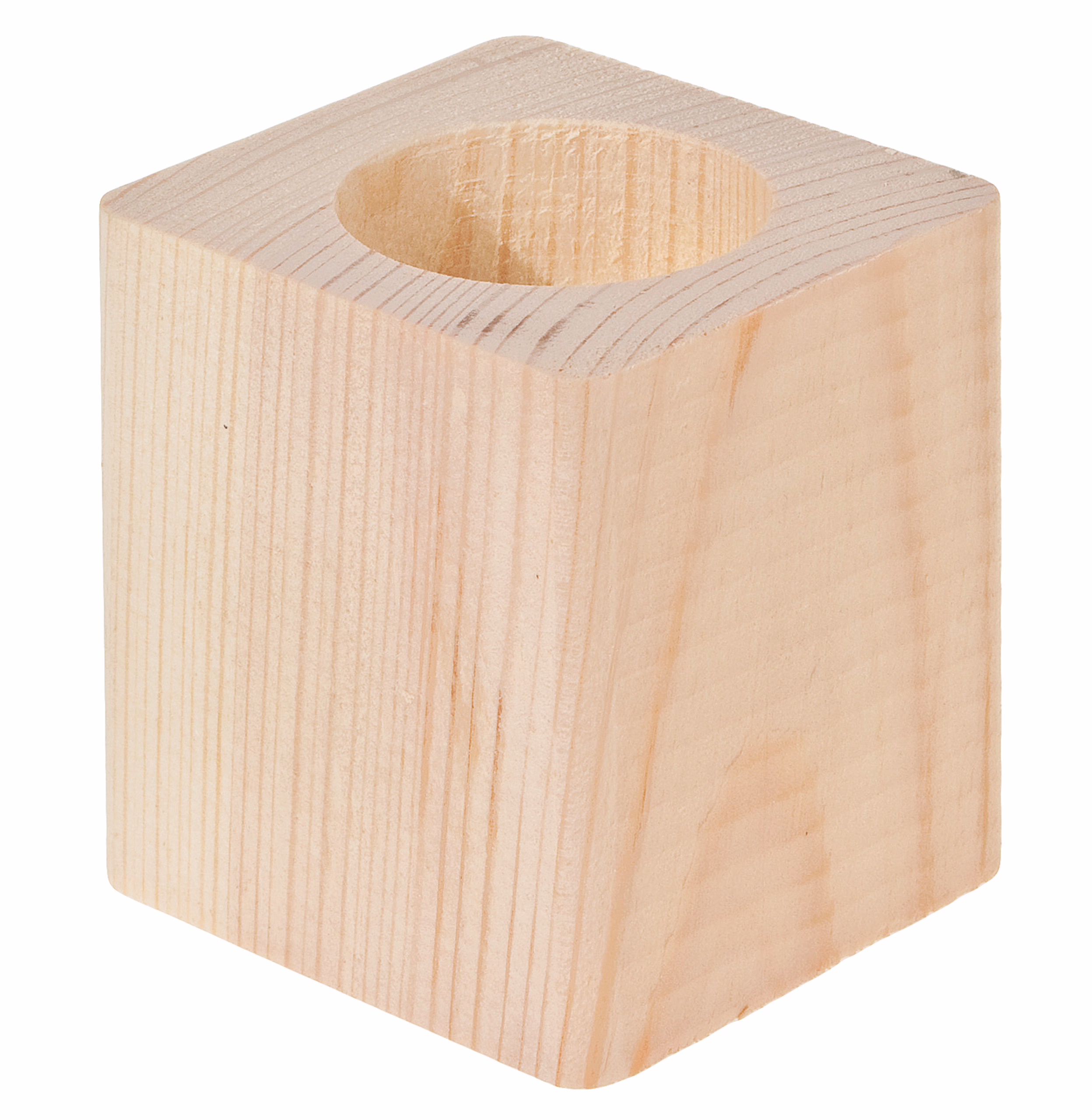 Porte-bougies à réchaud en bois (6 x 5,8 x 7 cm)