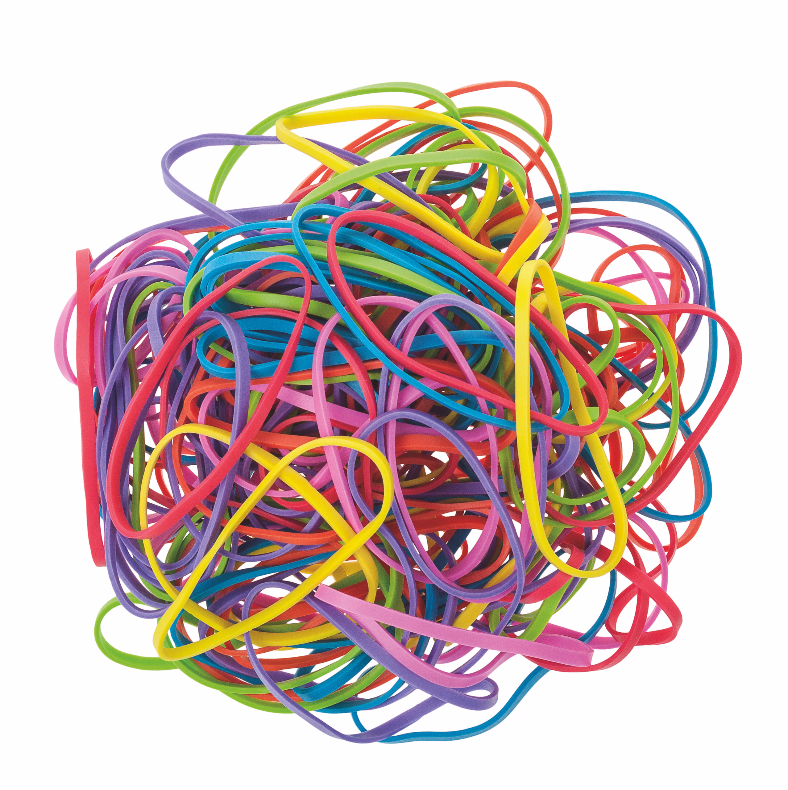 Gummibänder, 125er-Set neon (50 x 3 mm)