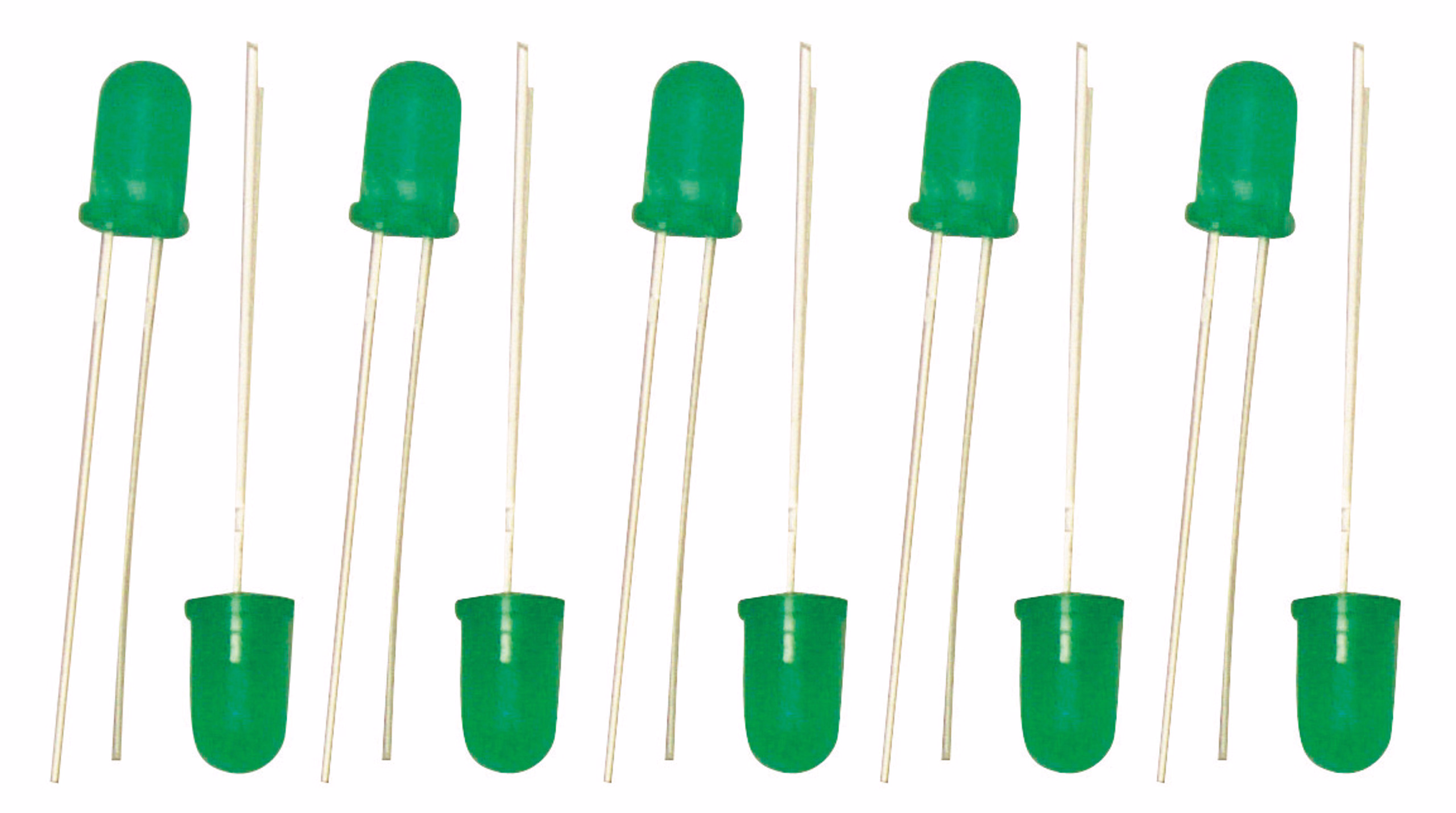 Lichtdiodes (5 mm) groen, 10 stuks