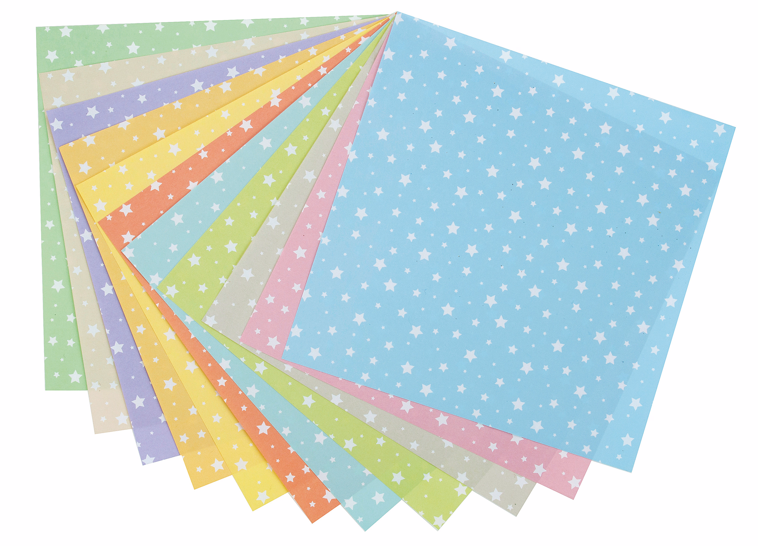 Faltblätter Mini-Sterne bunt, 15x15cm, 120 Blatt