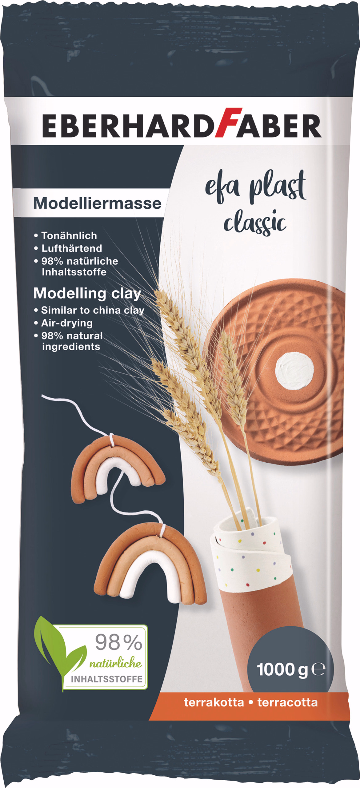 Modelliermasse efaplast, 1000 g terrakotta lufth.