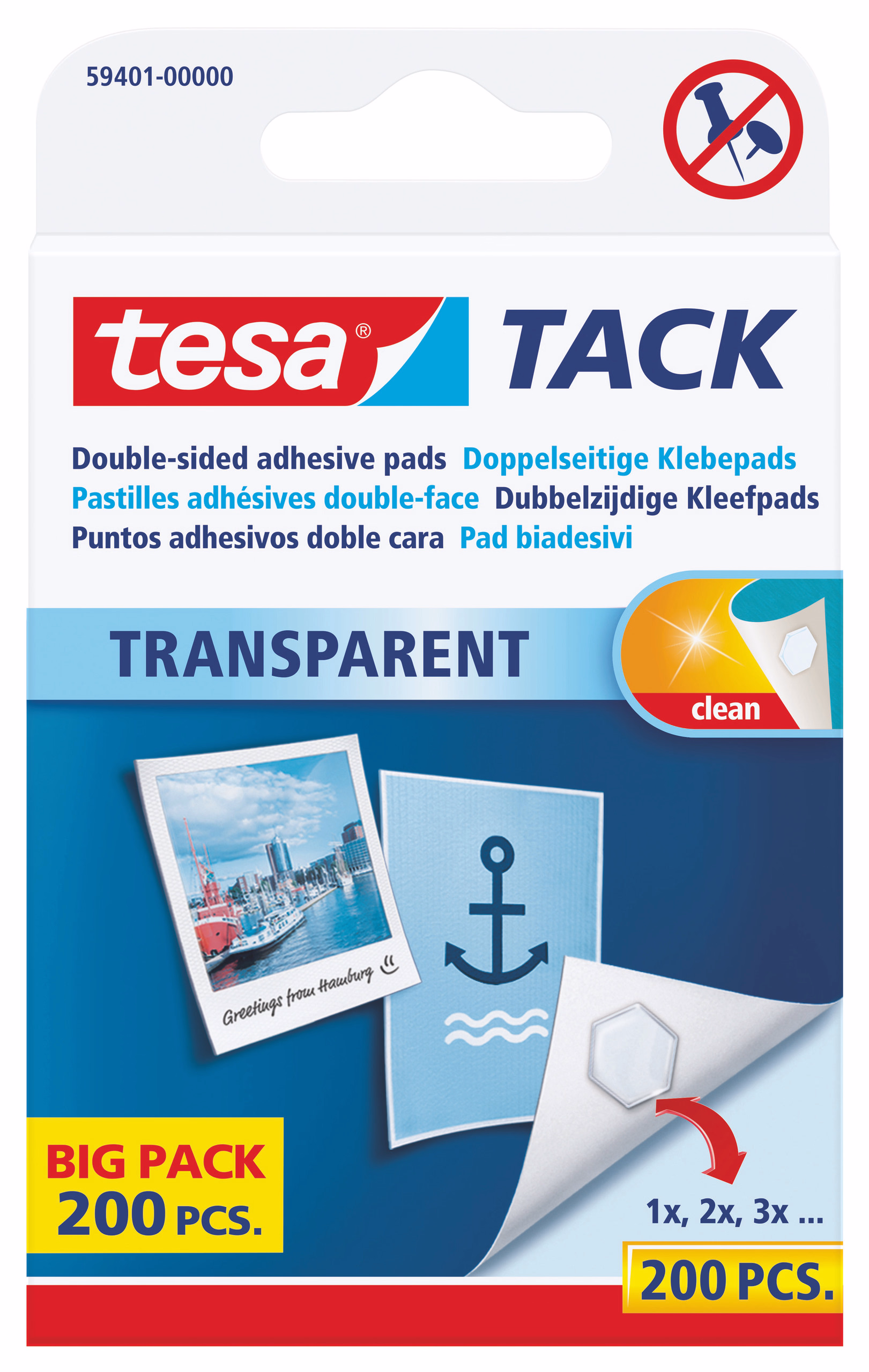 tesa Tack dubbelzijdige kleefpads, 200 stuks