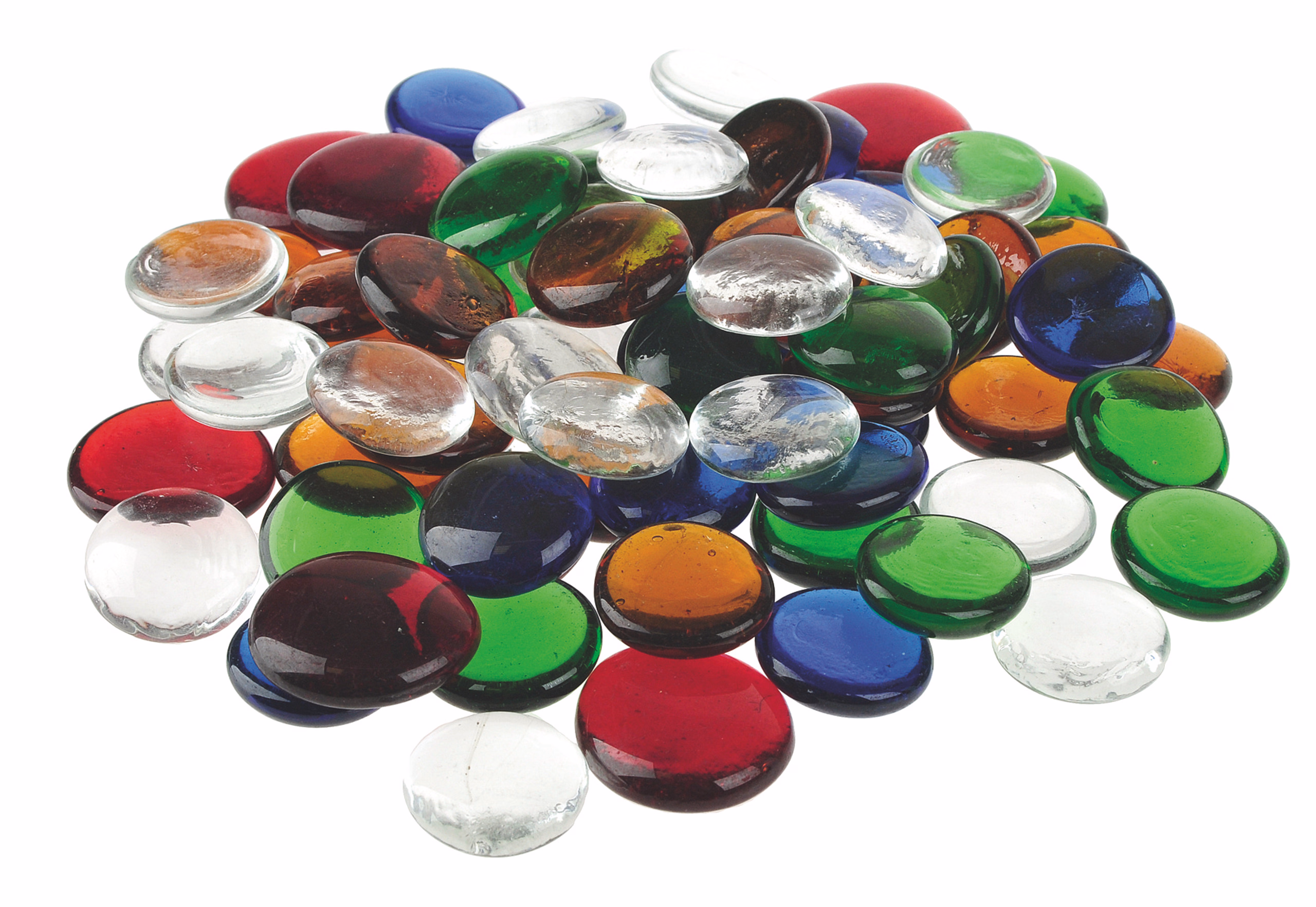 Glas-Nuggets, 1000 g farbig sortiert (25-35 mm)
