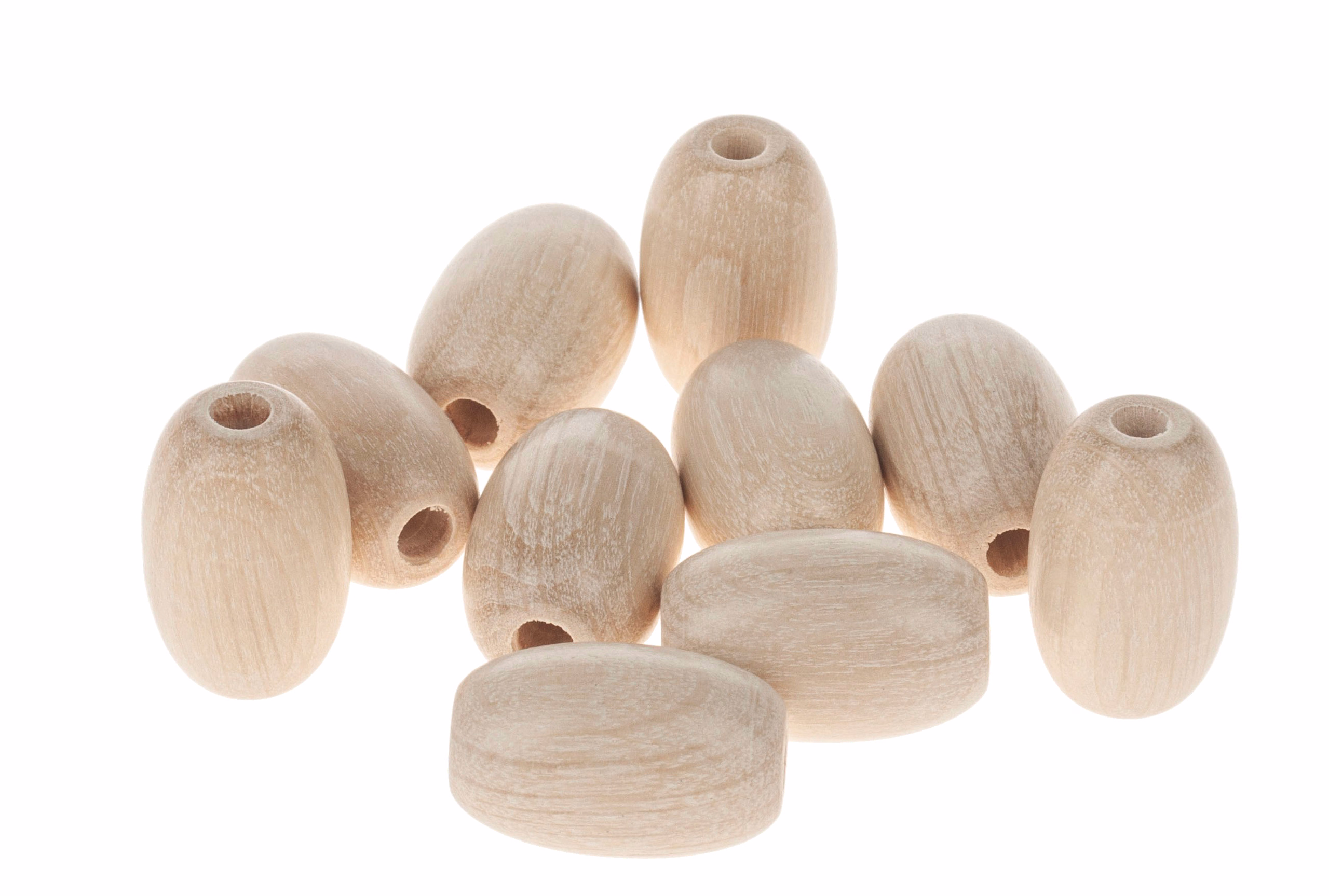 Holzoliven, 10 Sück natur (14x21 mm)