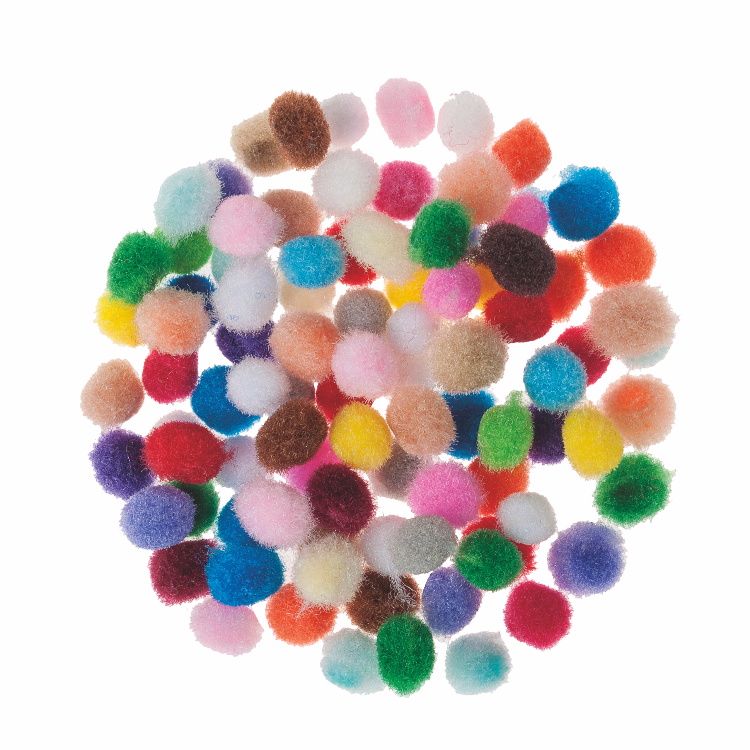 Pompons, 100 Stück bunt sortiert (5 mm)