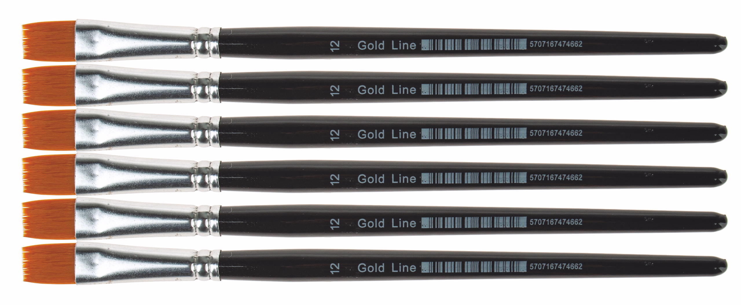 Gold Line Pinsel flach Gr.12, 6 Stück