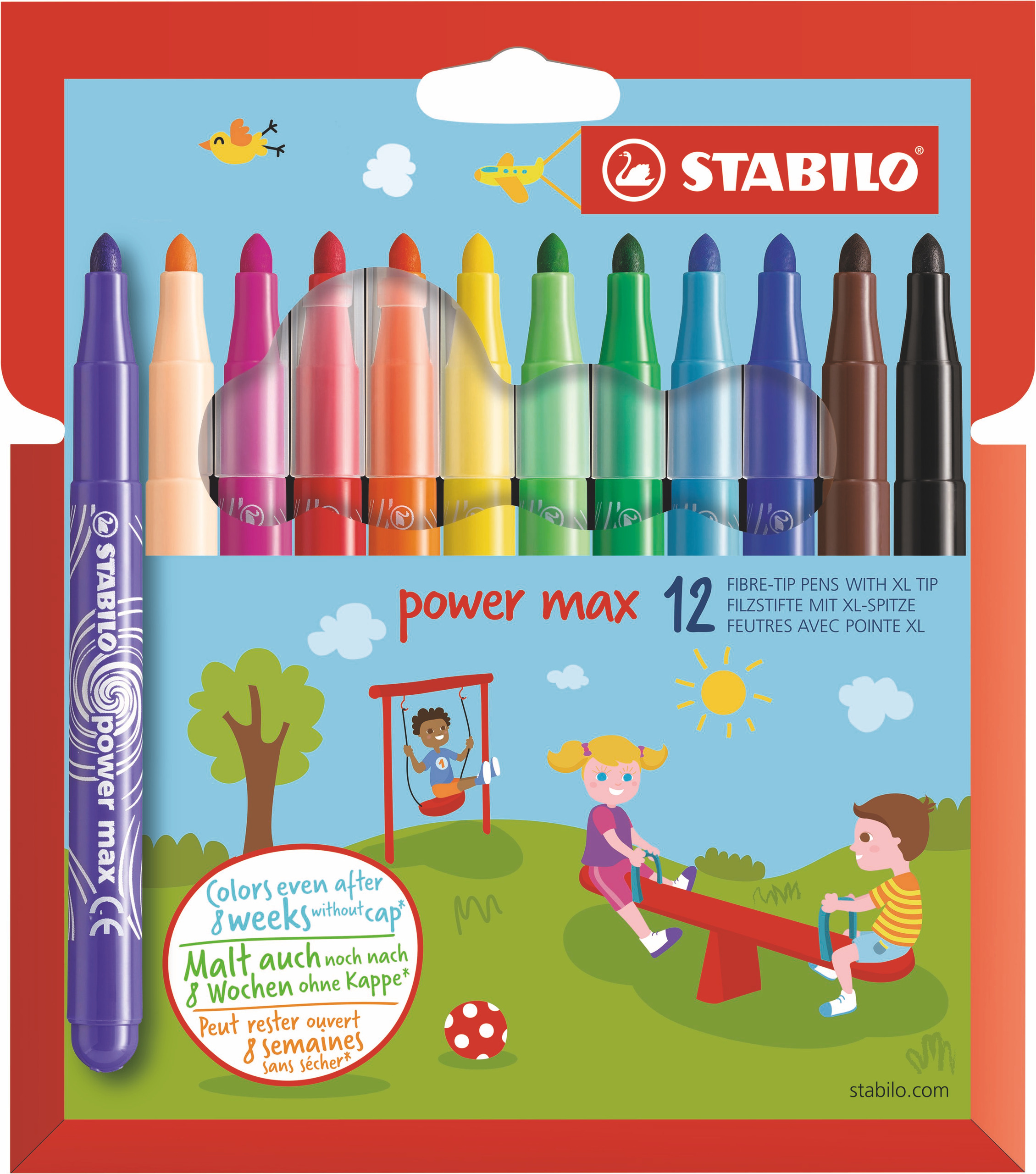 STABILO power max Filzstifte XXL Spitze, 12er-Set | 672027
