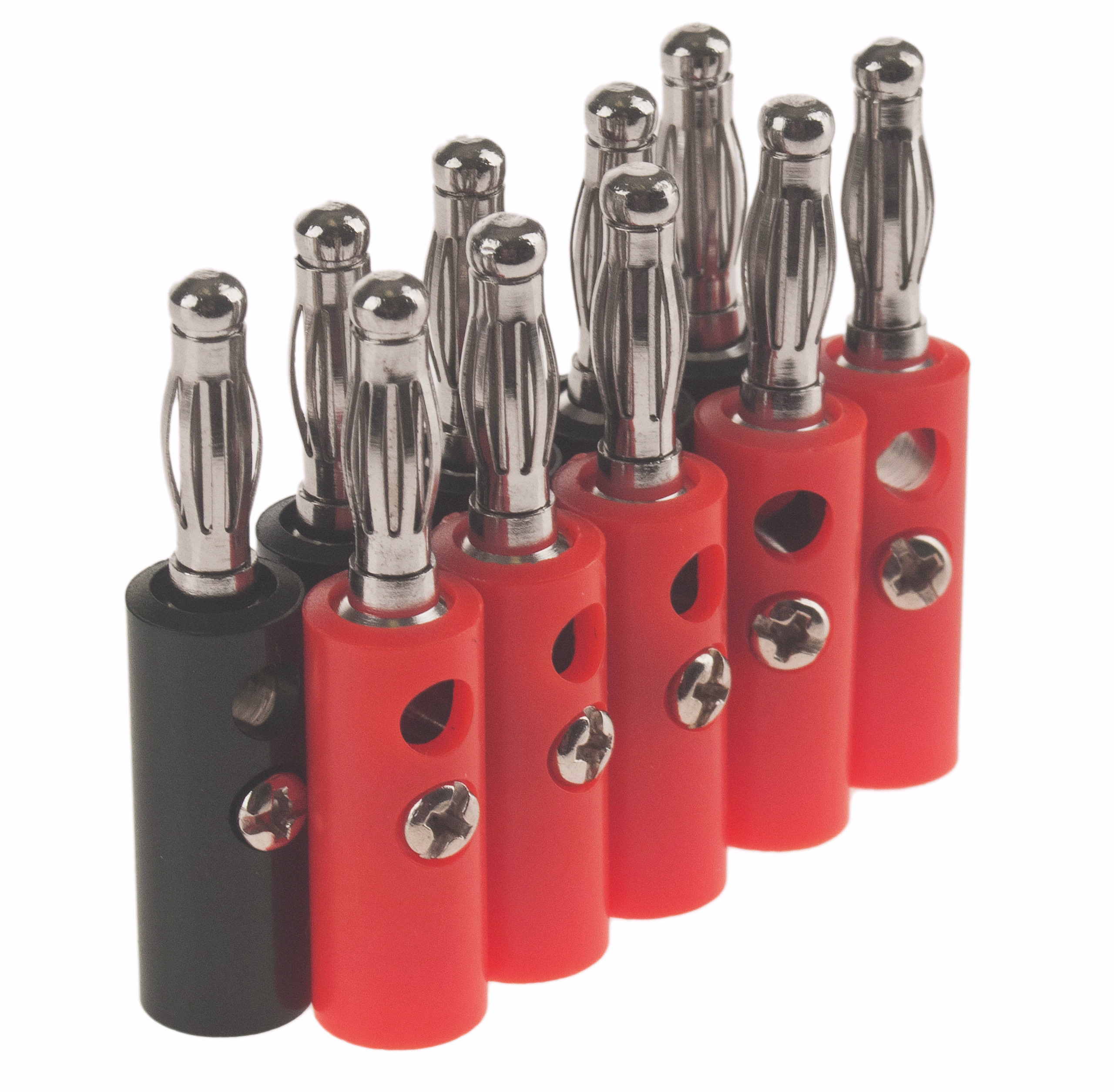 Bananine con foro laterale 4mm / 10 pezzi