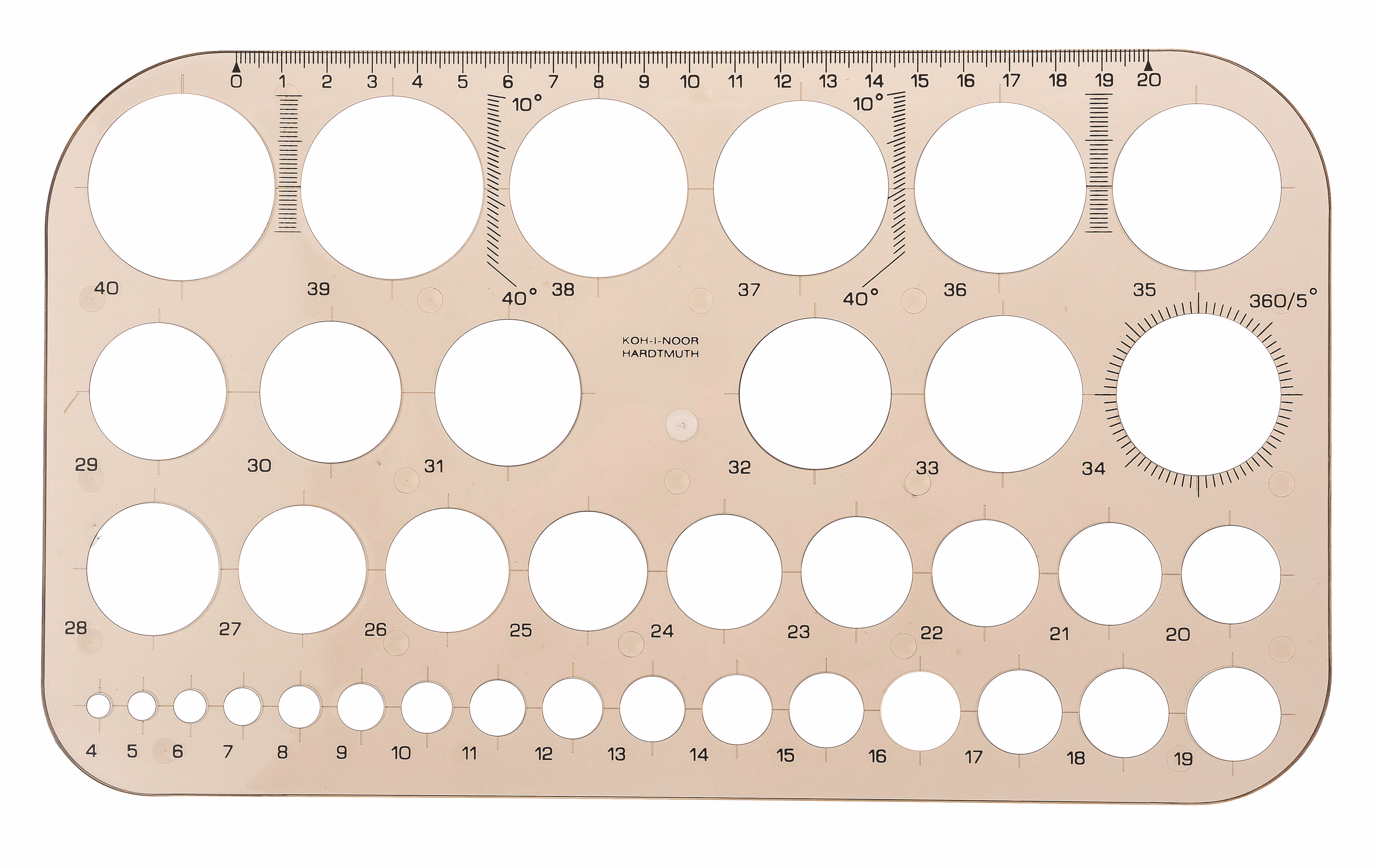 Lochkreisschablone (1 - 36 mm)