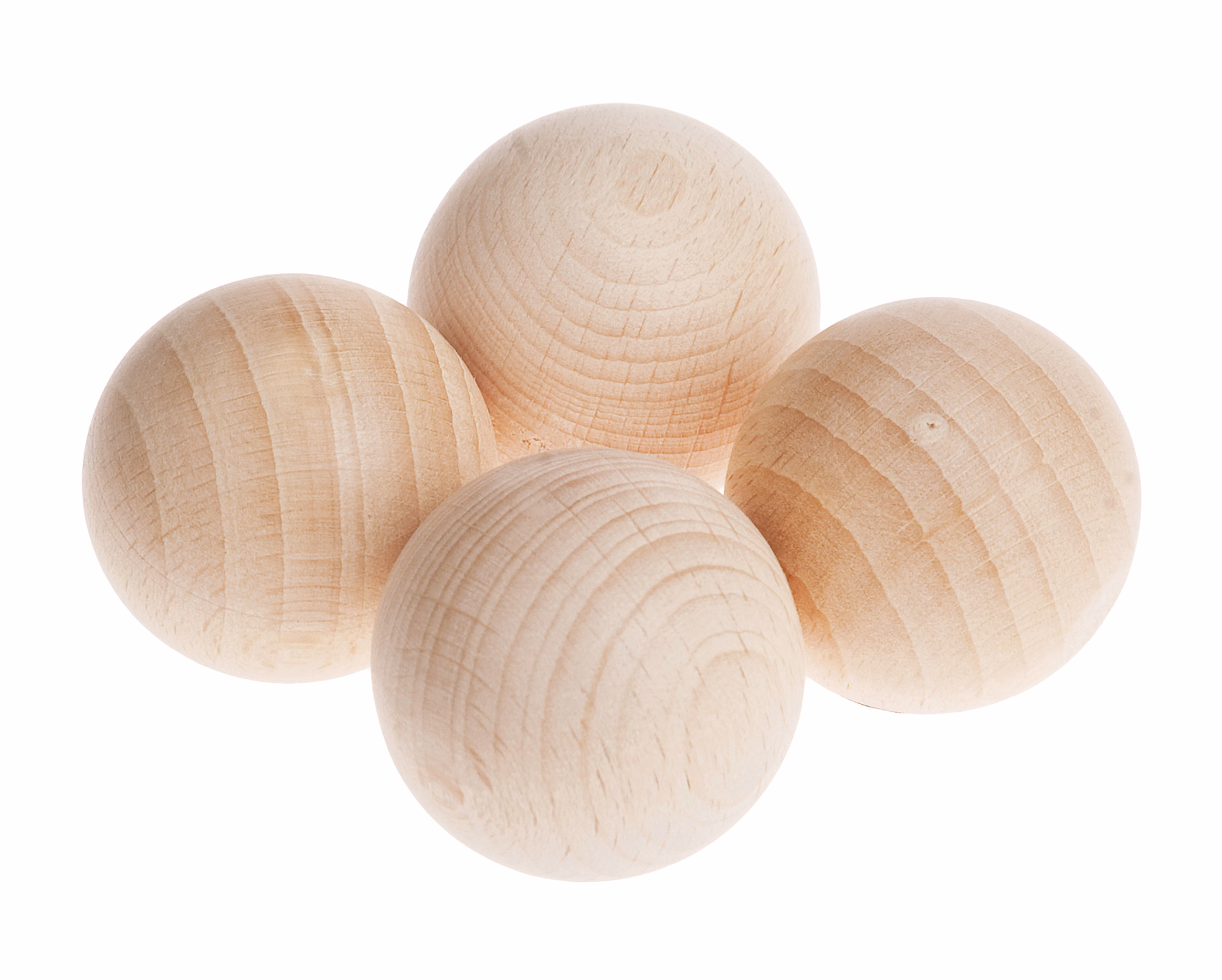 Houten ballen, zonder gat (40 mm) 4 stuks