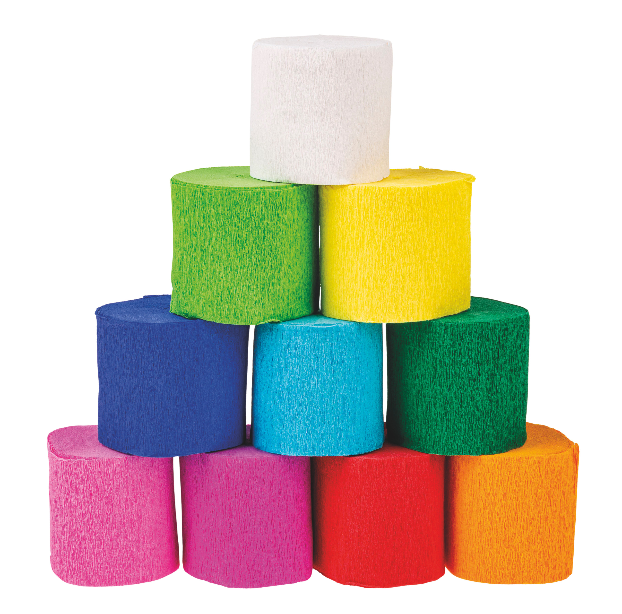 Kreppband, 10 Rollen farbig sortiert (5 cm x 10 m)