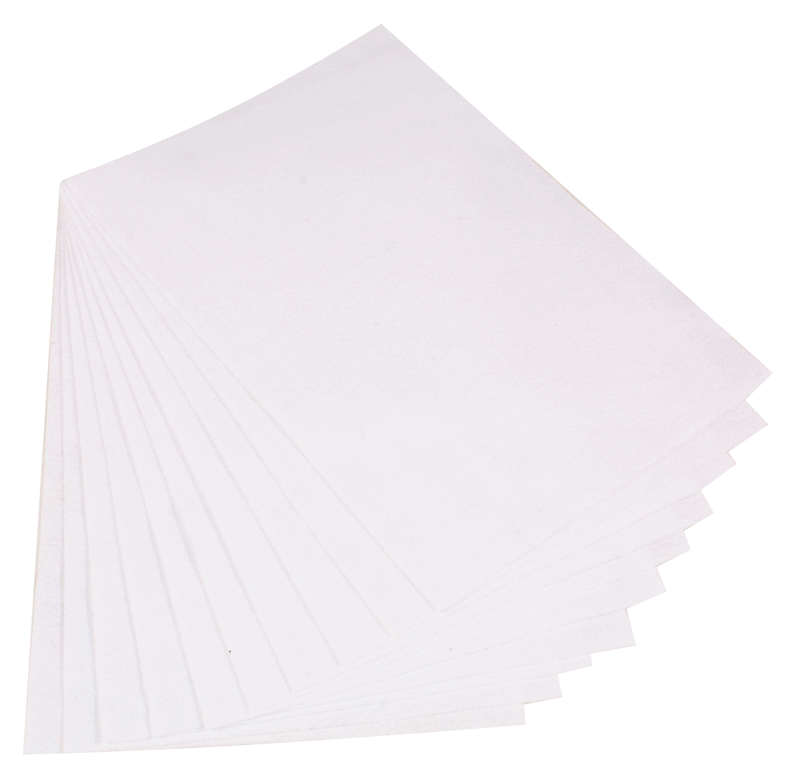 Bastelfilz, 10 Platten weiß (1,5 x 200 x 300 mm)