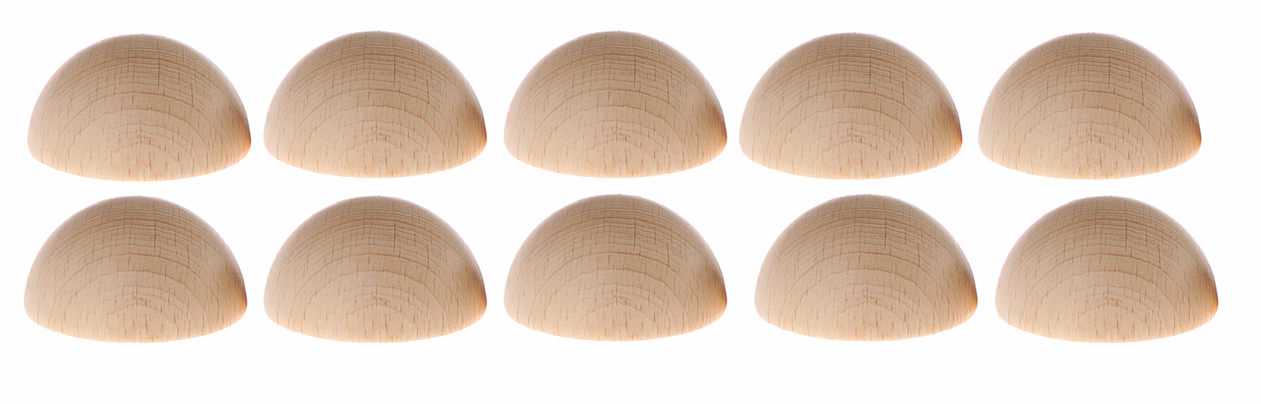 Holz-Halbkugeln, 10 Stück (15 mm)