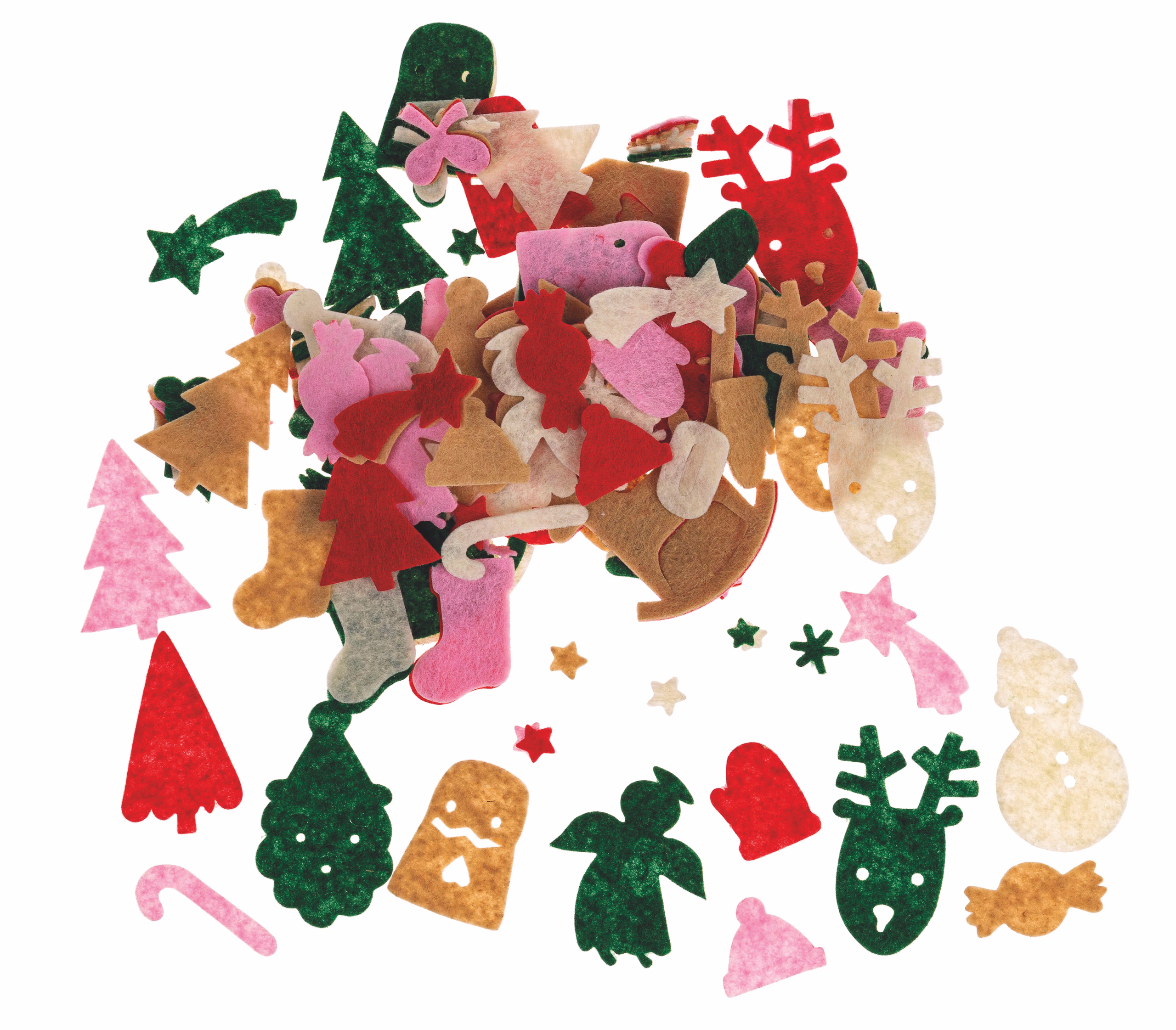 Filzstreuteile Winter, 170er-Set 5-farbig sortiert