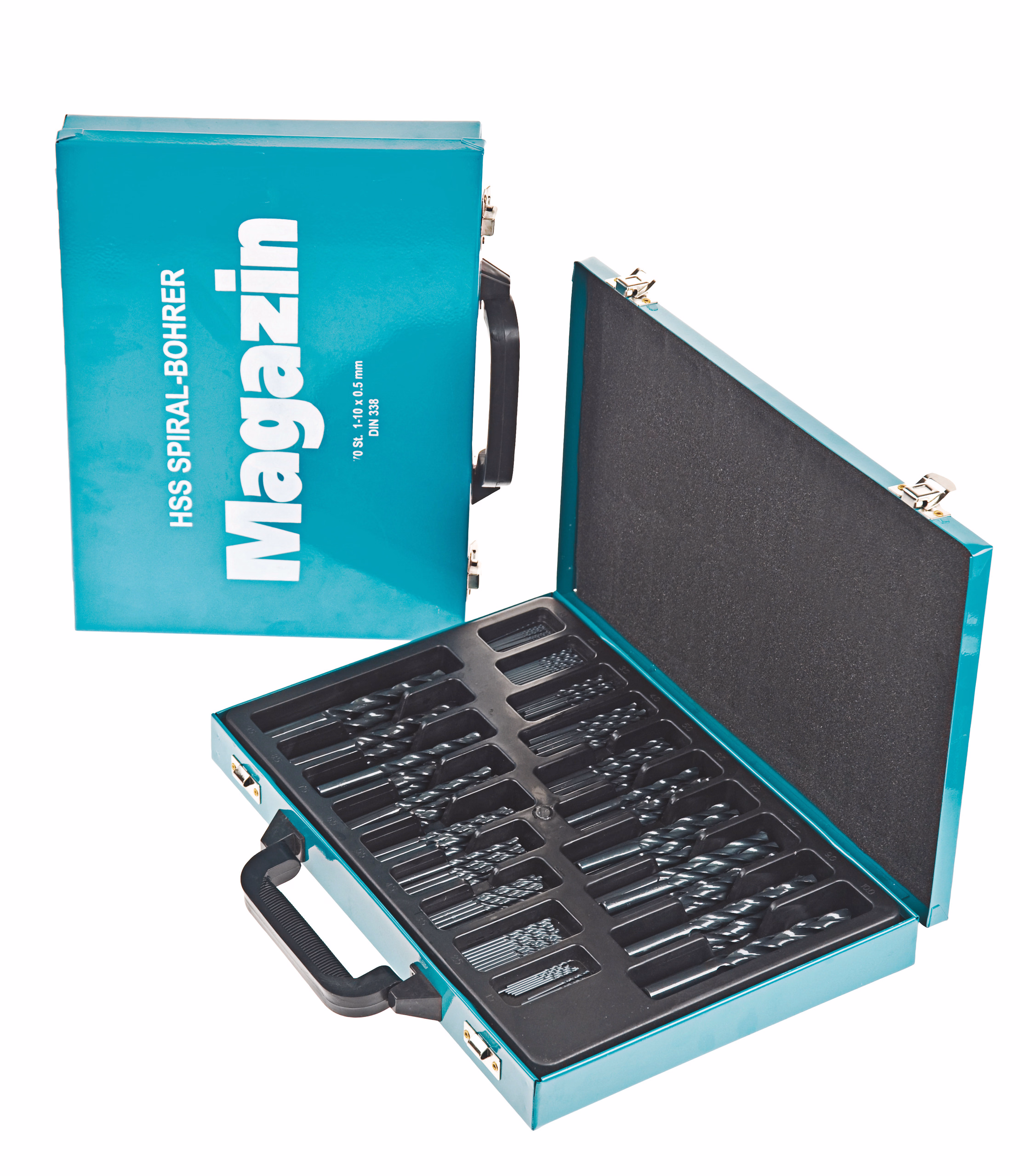 Caja de brocas en espiral HSS DIN 338 (170 piezas)