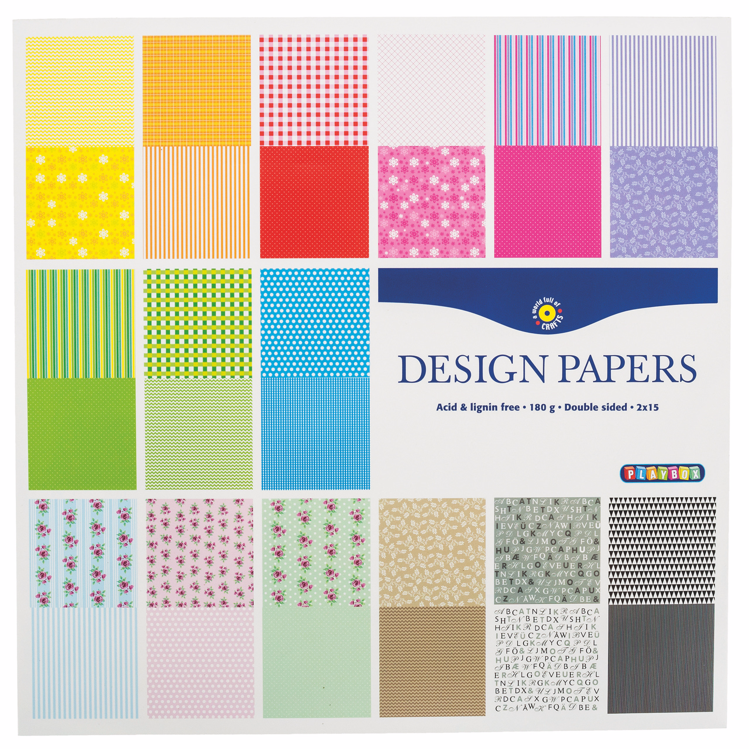 Motivblock, 30 Blatt Mustermix (30,5 x 30,5 cm)