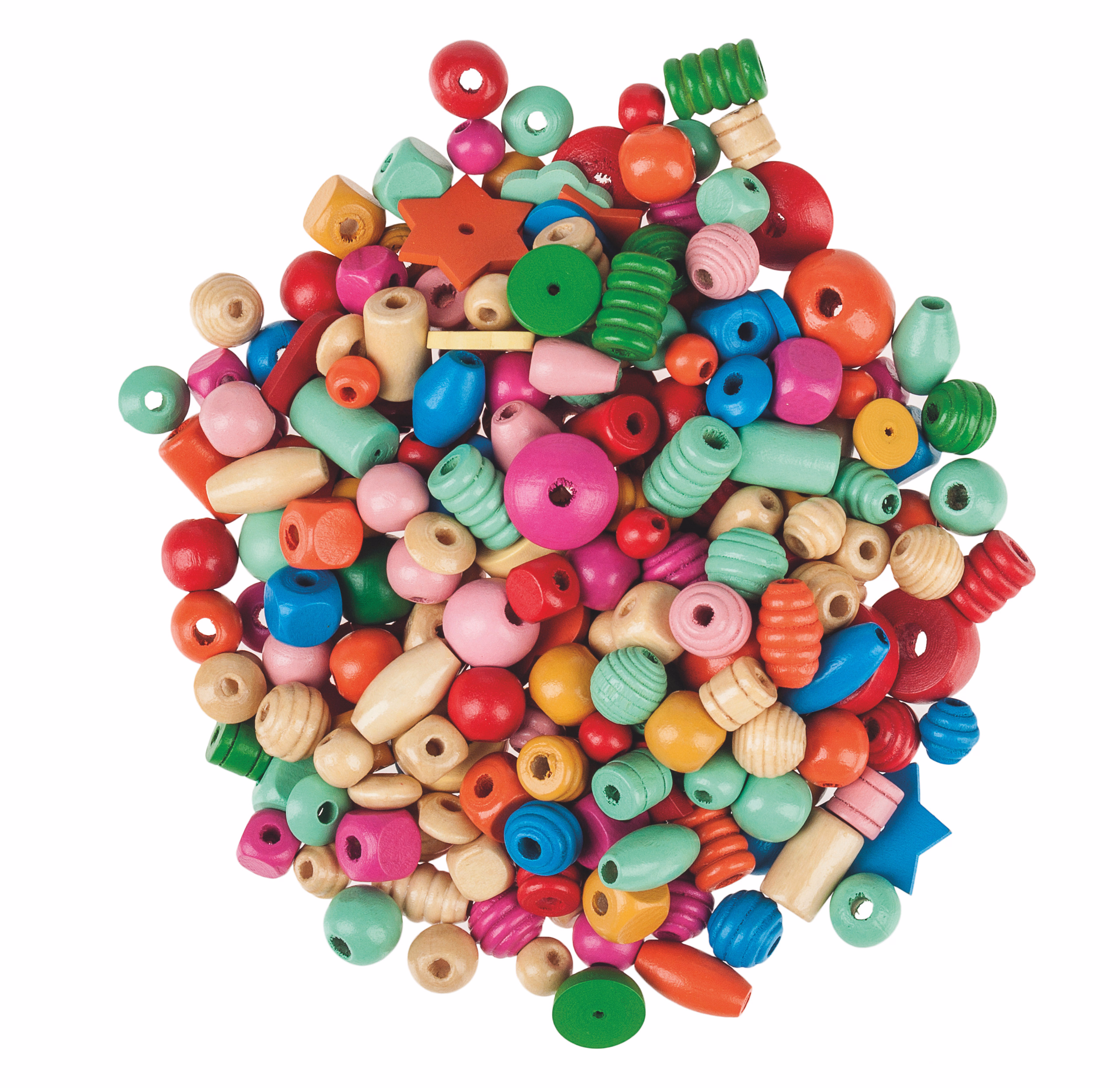 Holzperlen, 250 g bunt (II. Wahl)