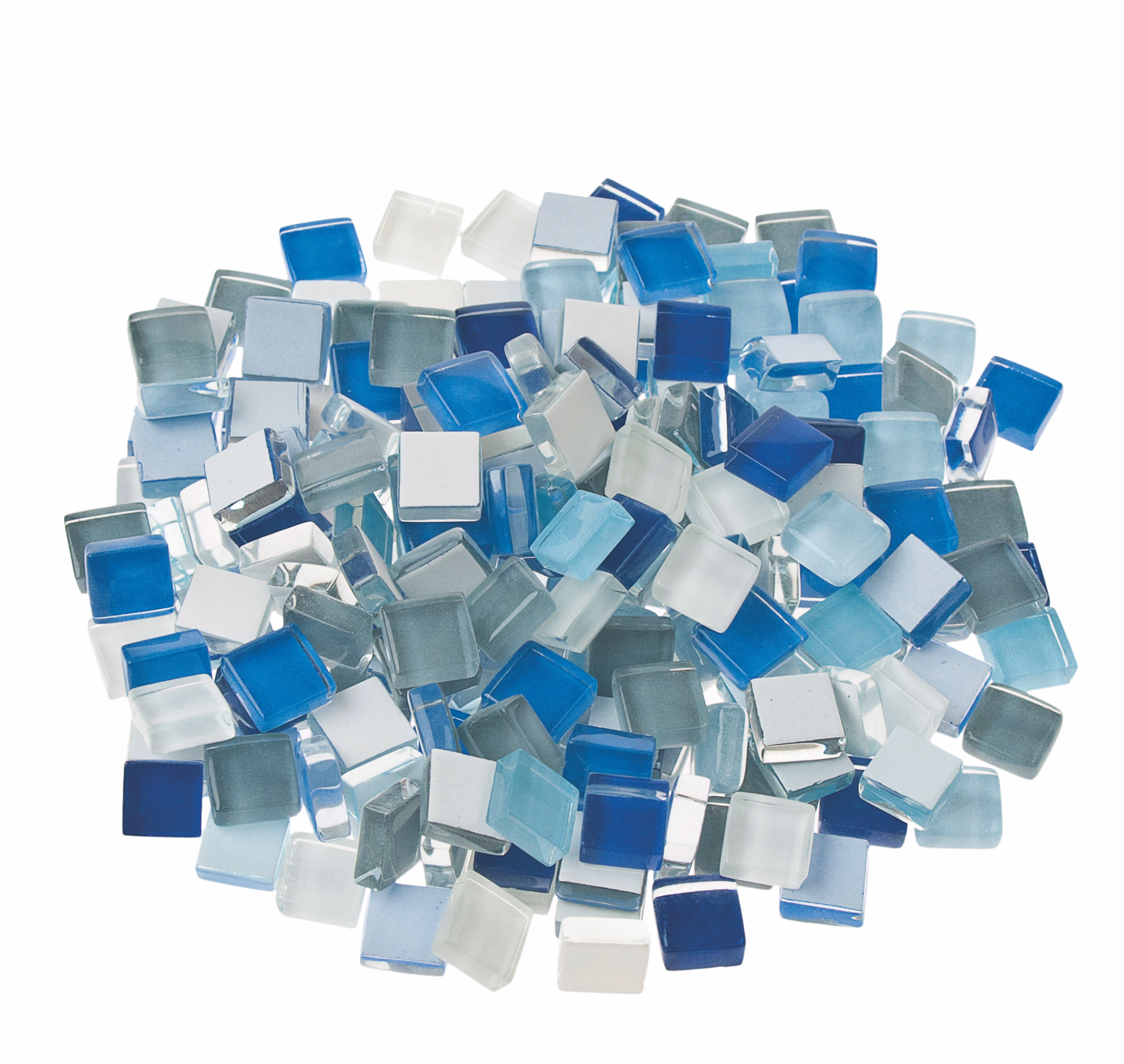 Mosaik Softglas, 200 g blau-mix (10 x 10 mm)