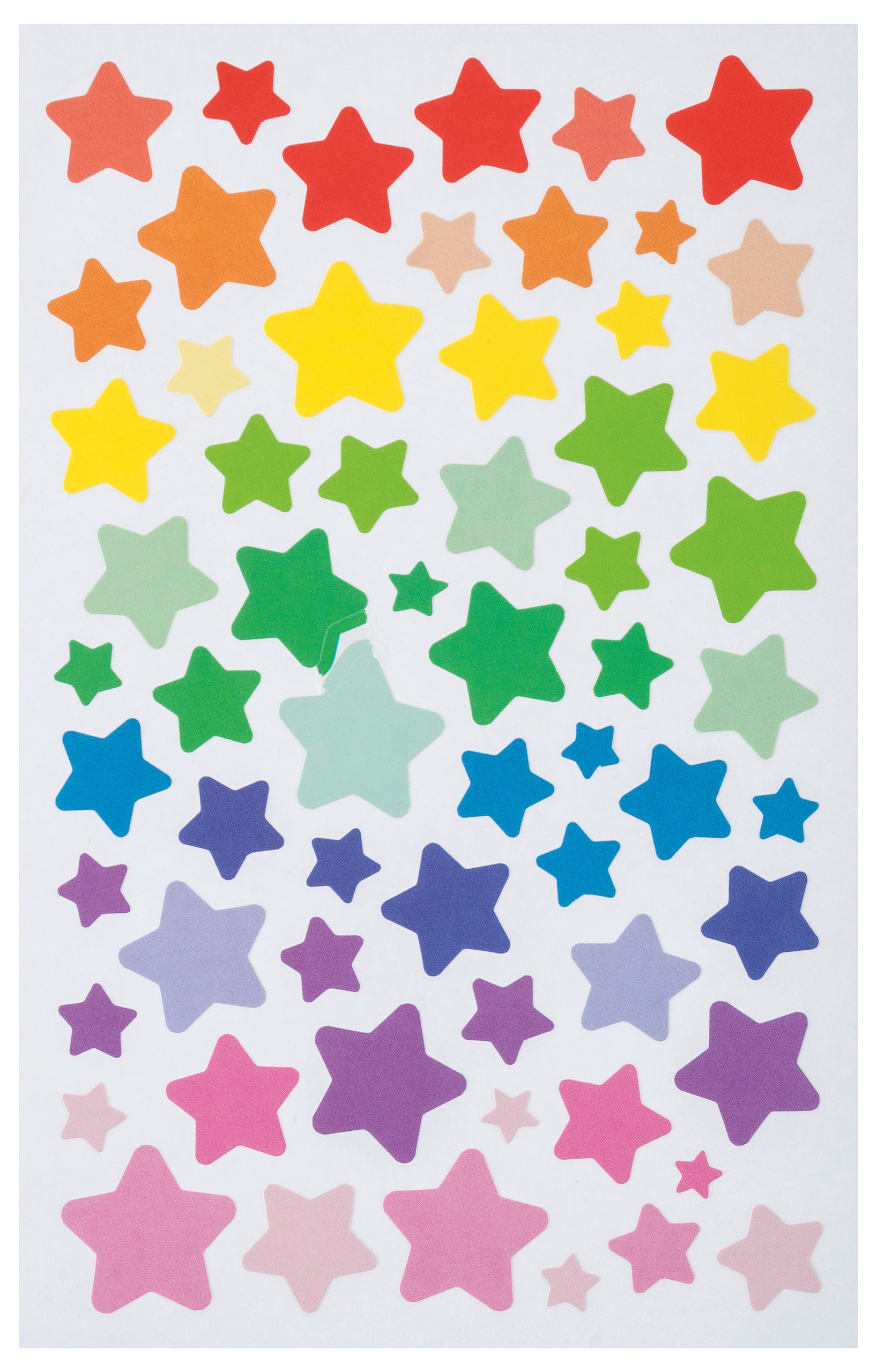 Sticker, 4 Blatt Sterne Bunt-Mix (7 - 18 mm) | 634478