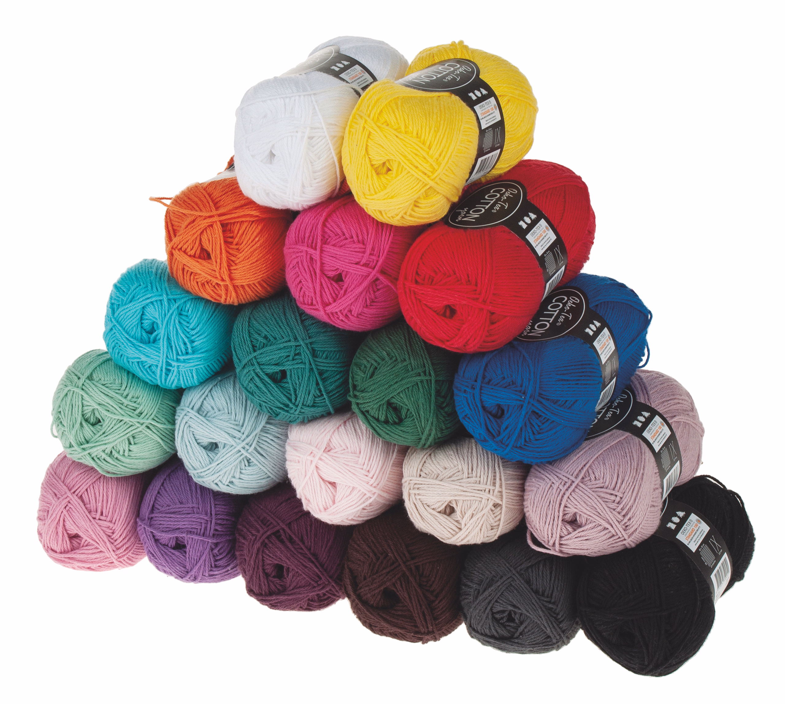 Katoengaren, diverse kleuren, 20 knotjes elk 50 g