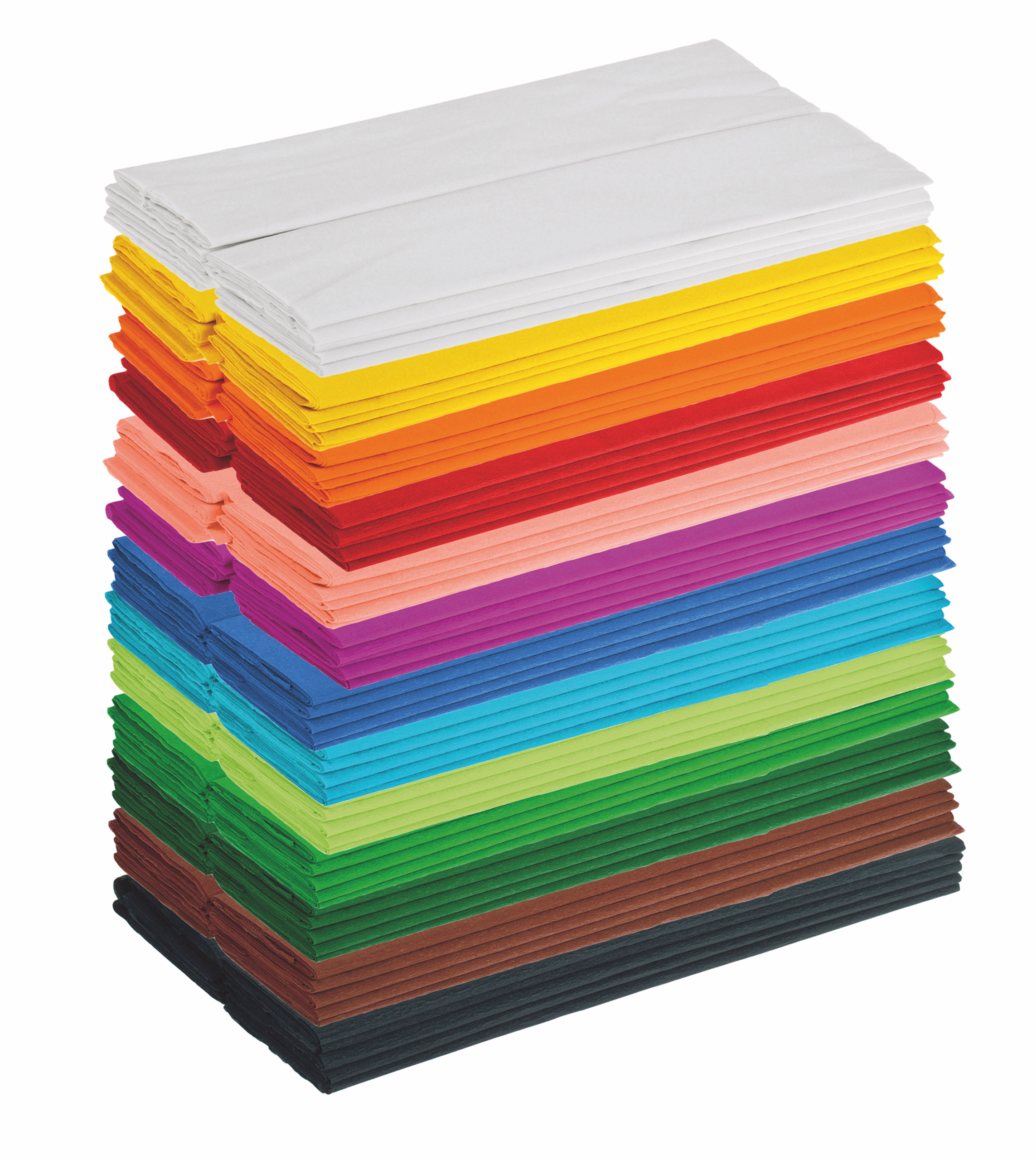 Krepppapier, 130 Rollen in 13 Farben (50 x 250 cm)