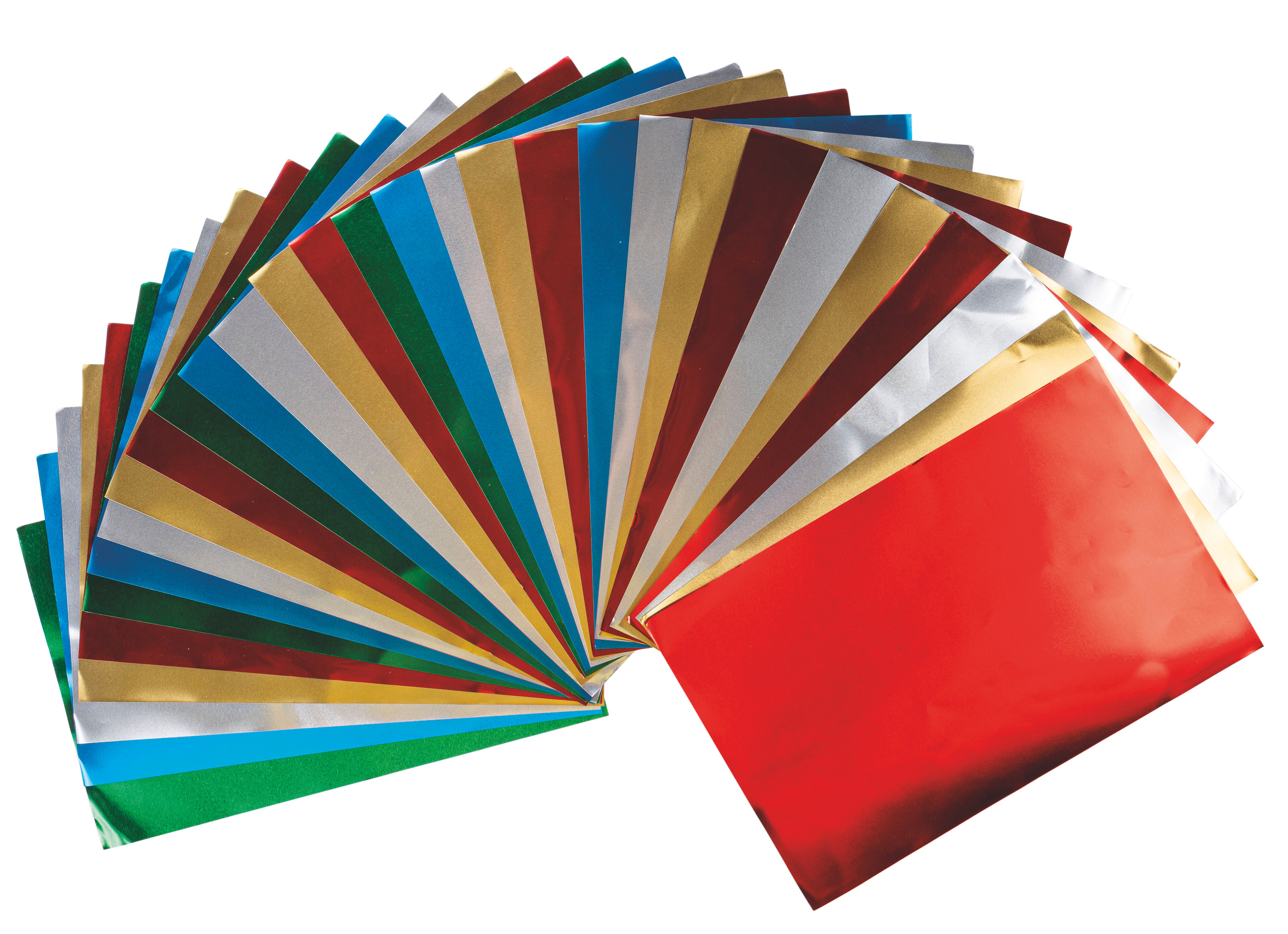 Prägefolie, (185 x 200 mm) 30 Blatt, 5 Farben sortiert