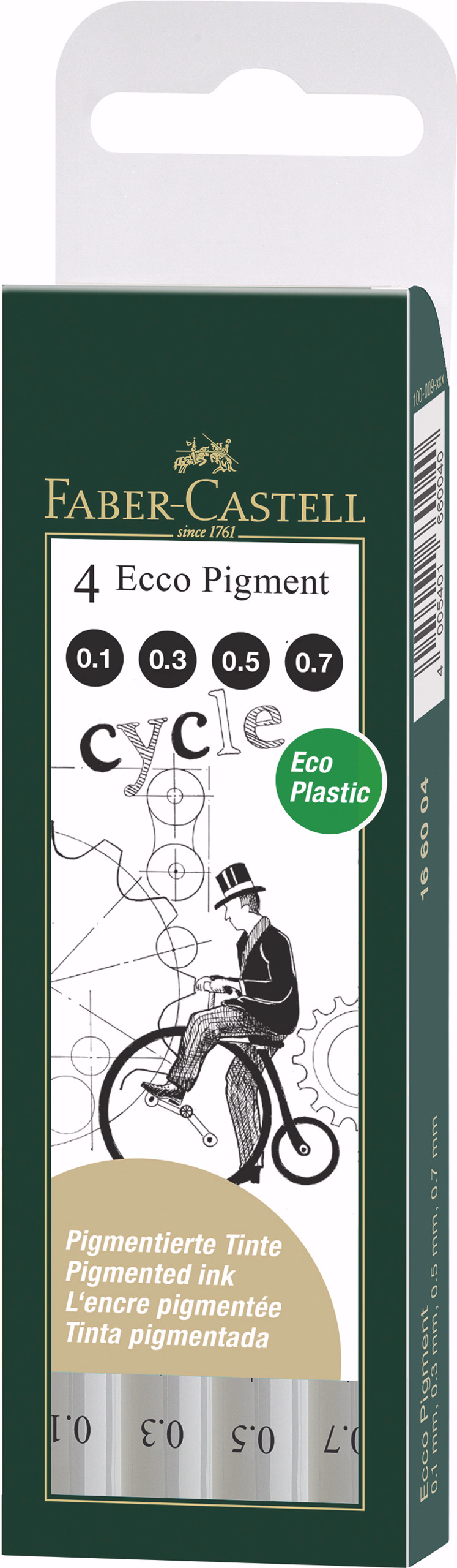 FABER-CASTELL ECCO PIGMENT set di 4 penne