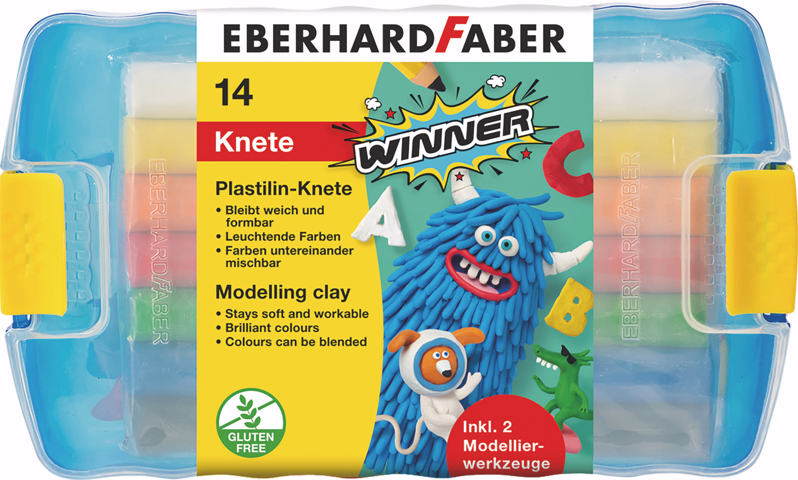 Plastilin-Knete, 300 g mit Modellierstäbe