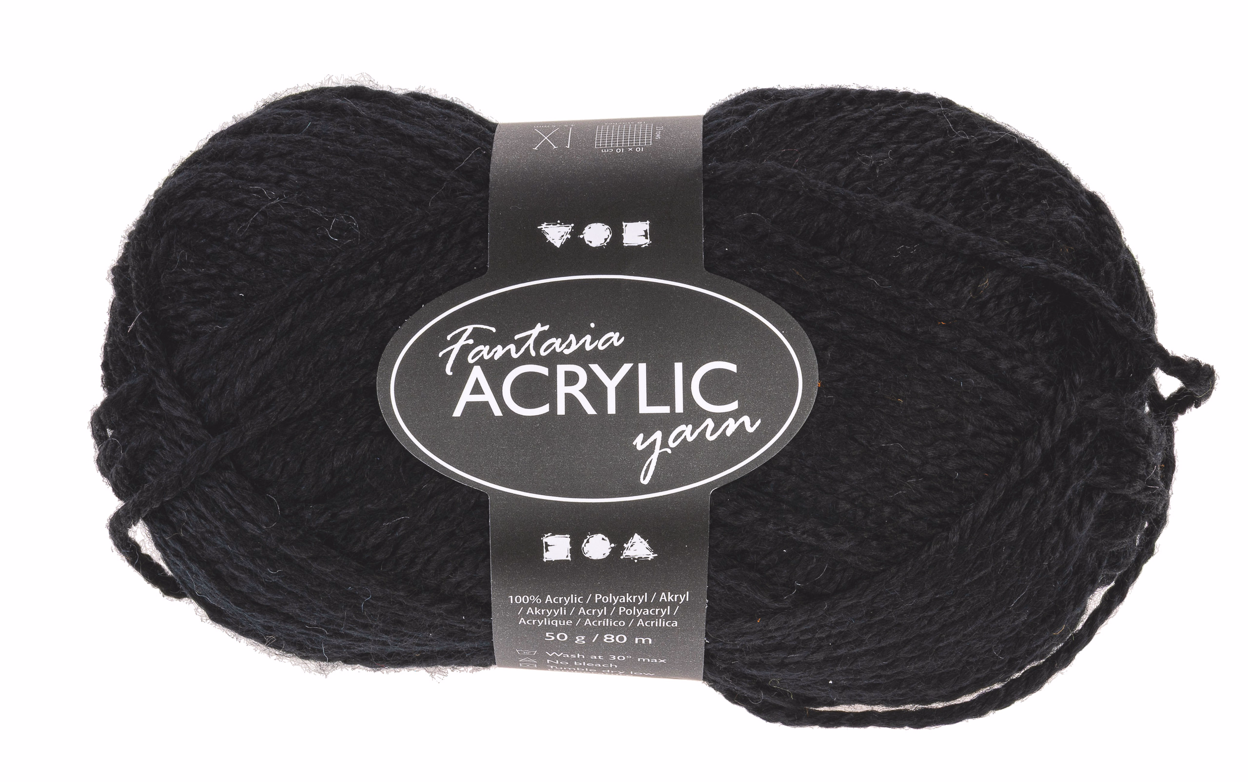 Fantasia Polyacryl Garn 50g/80m, schwarz