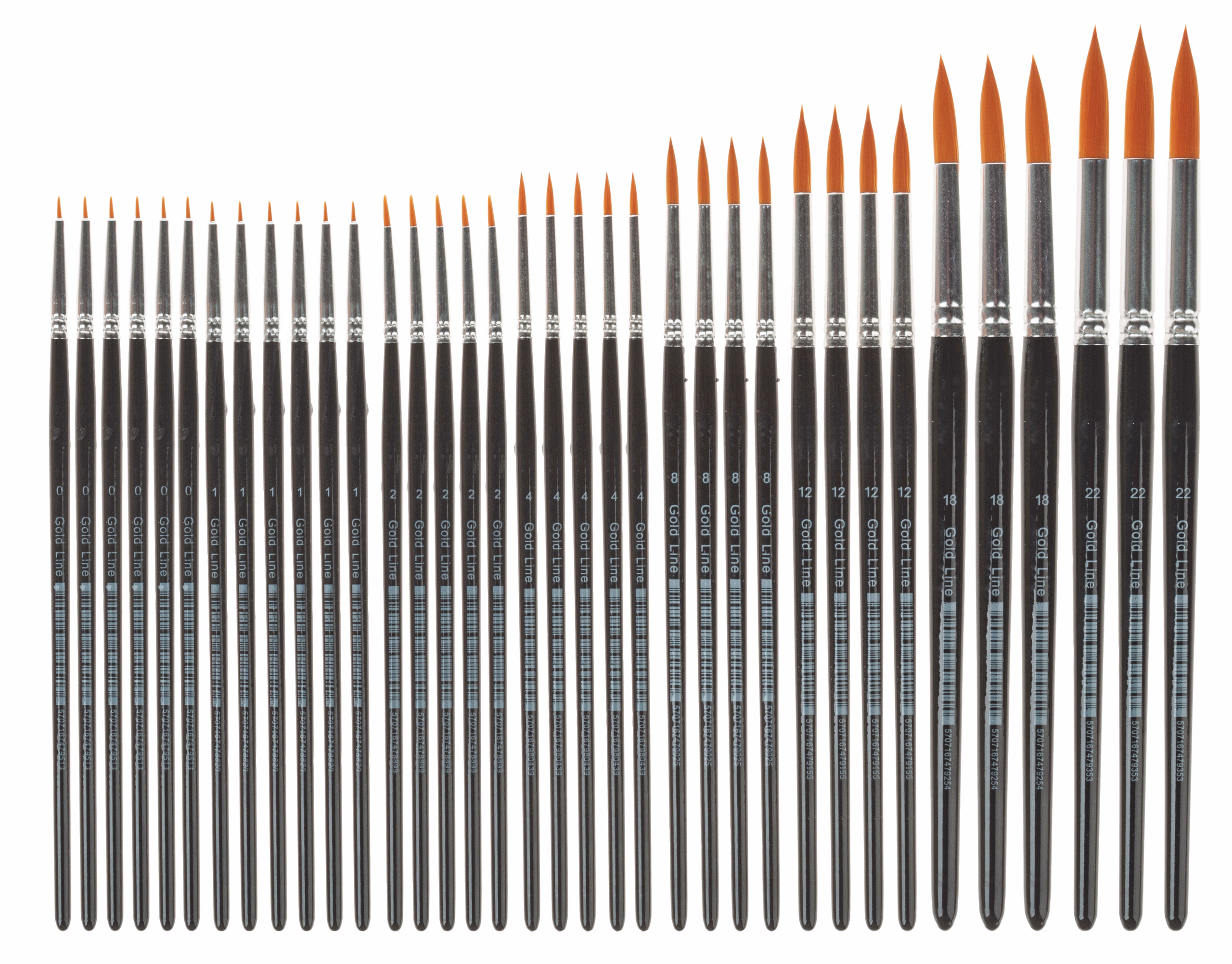 Gold Line Pinsel rund, 36er-Set