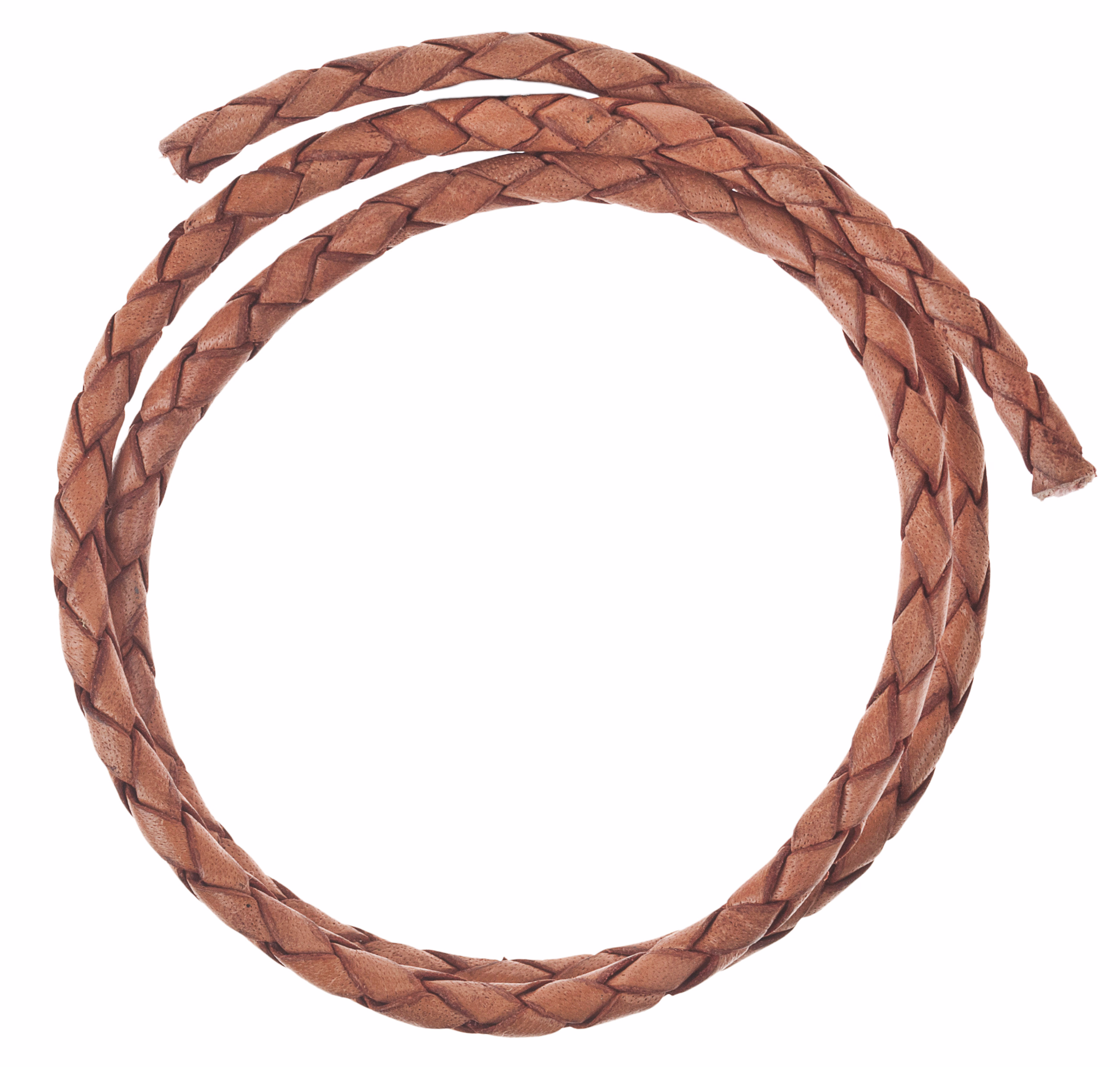 Lederband geflochten, 1 m hell/rotbraun (4 mm)