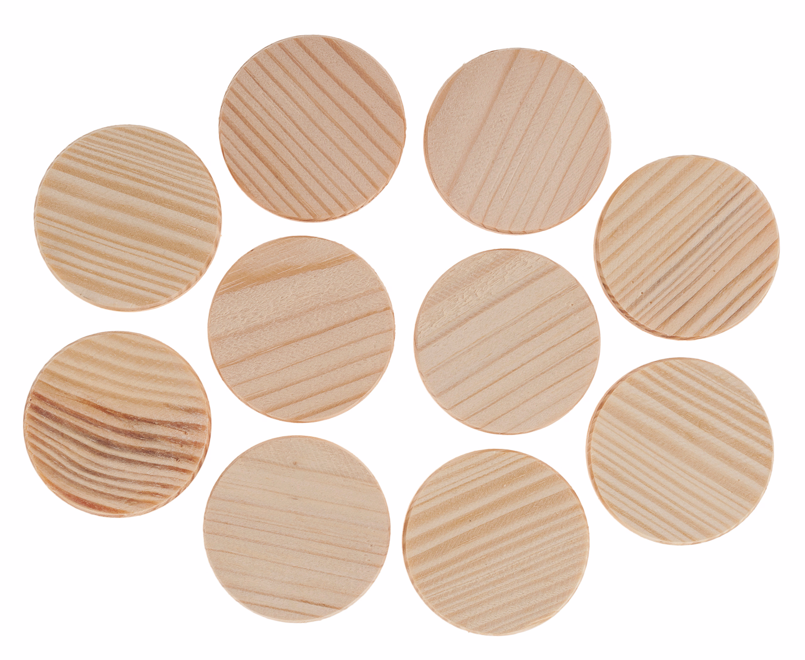 Houten wielen (sparrenhout) ø 50 mm, 10 stuks