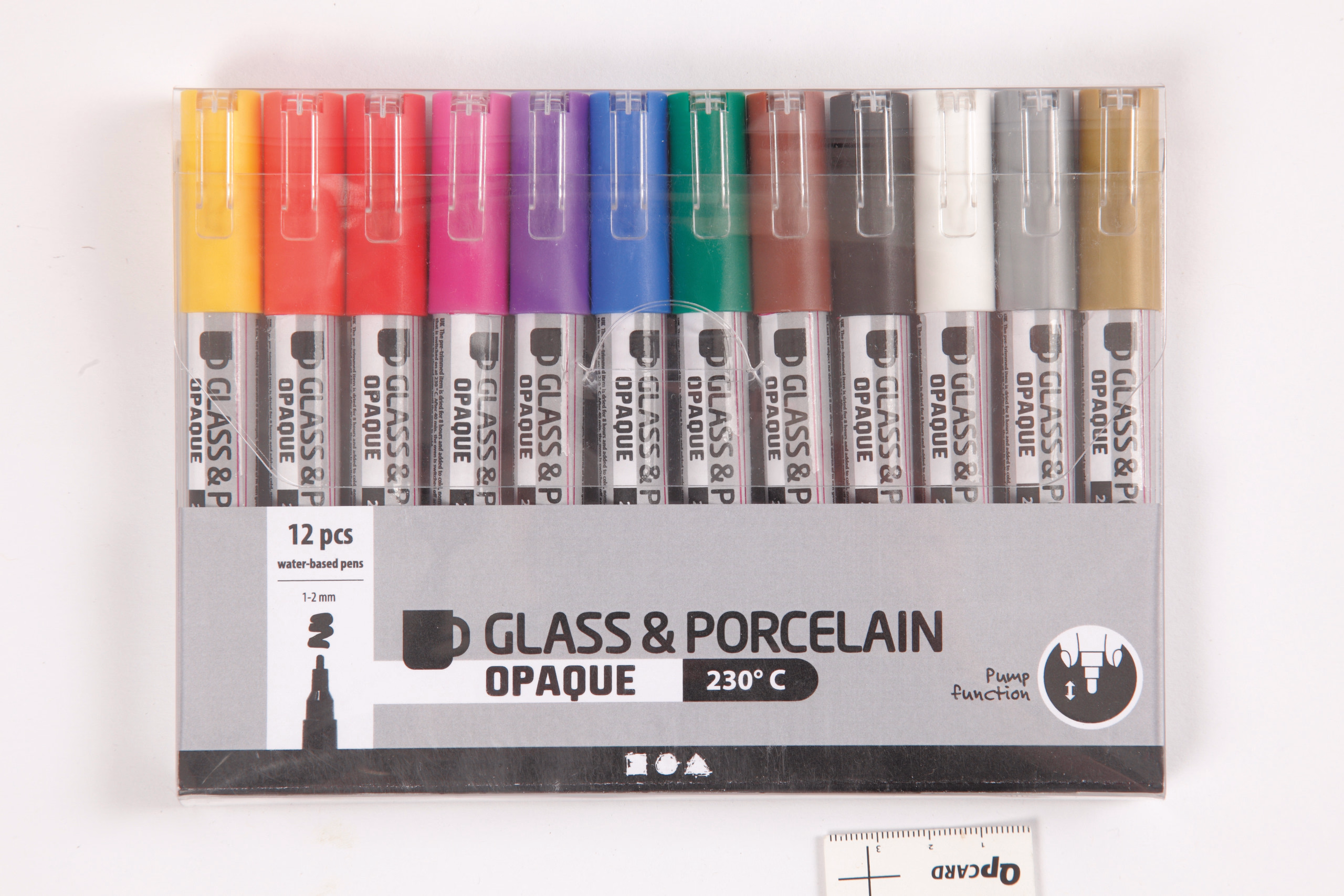 Penne per pittura su porcellana e vetro, set da 12