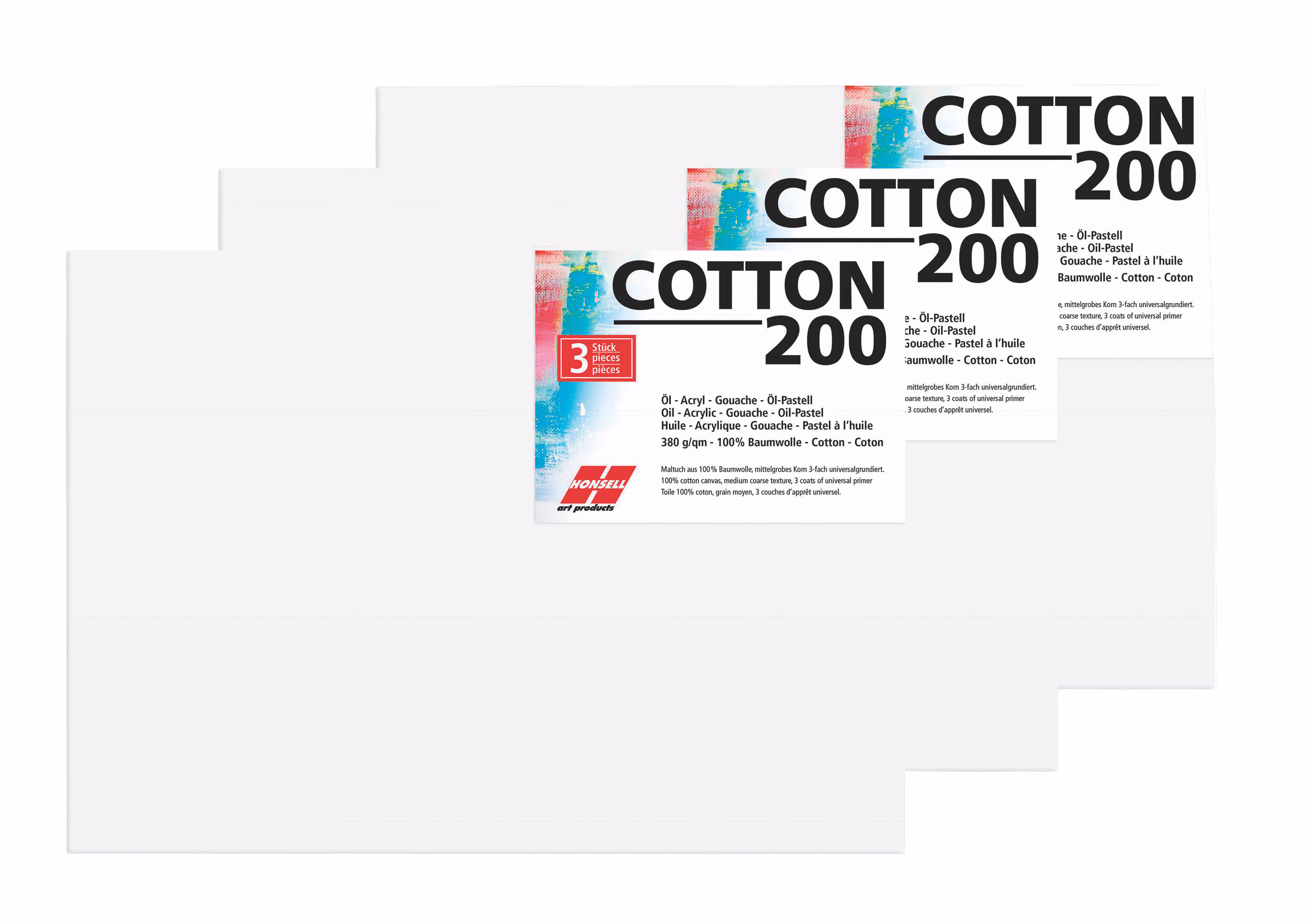 Keilrahmen Cotton 200 (24 x 30 cm) 3 Stück