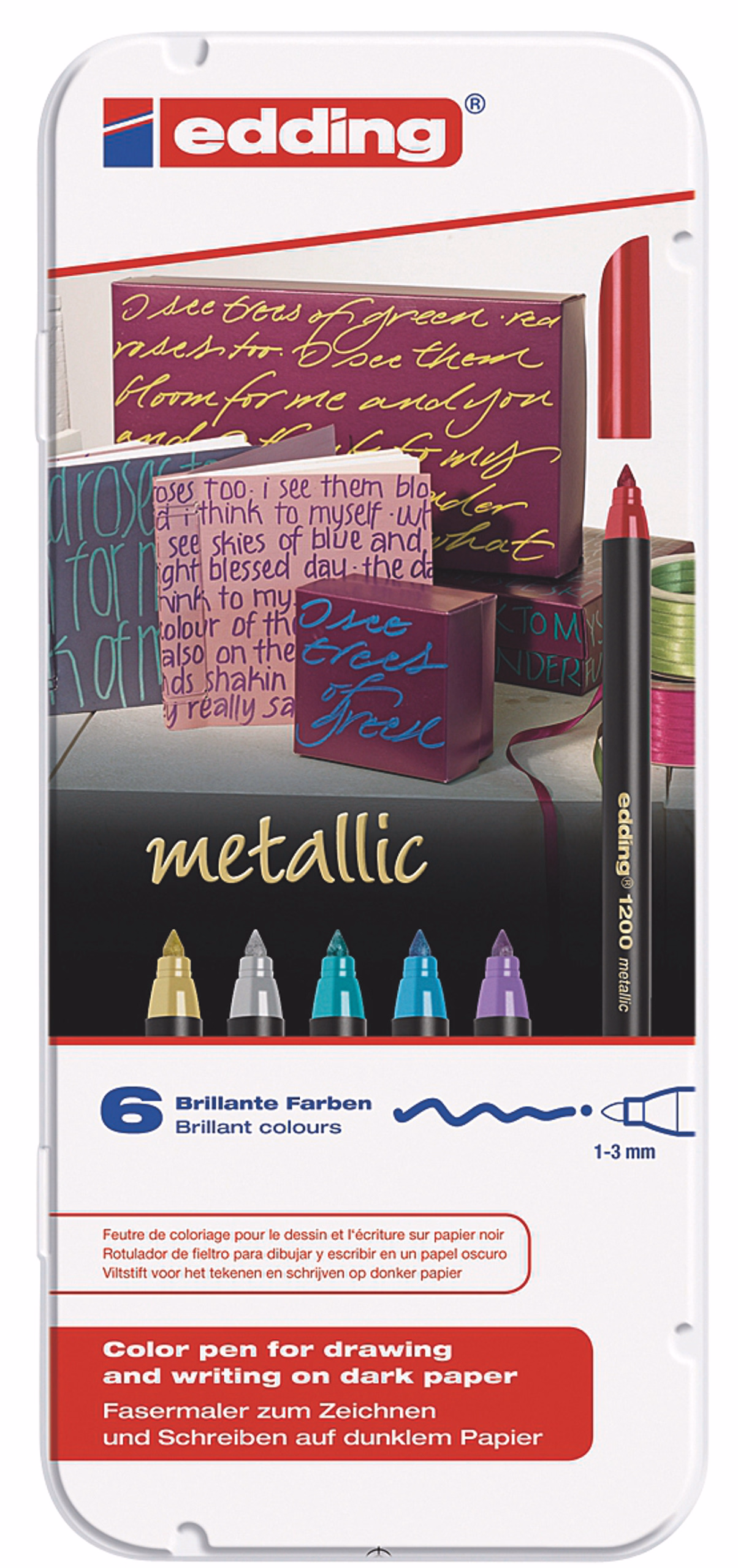 edding 1200 Metallic Color Pen, 6er Set