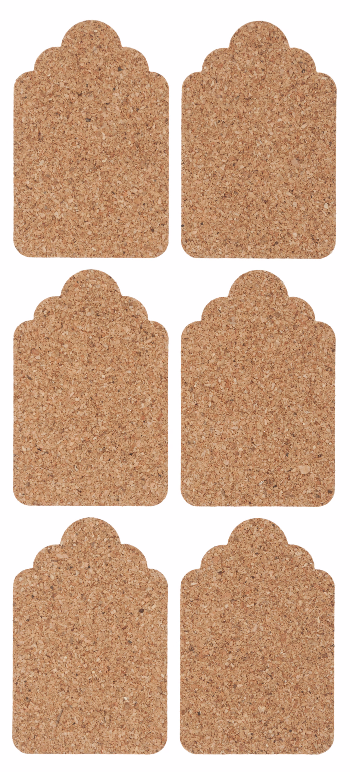 Kork-Sticker, 6 Stück Etiketten (53 x 80 mm)