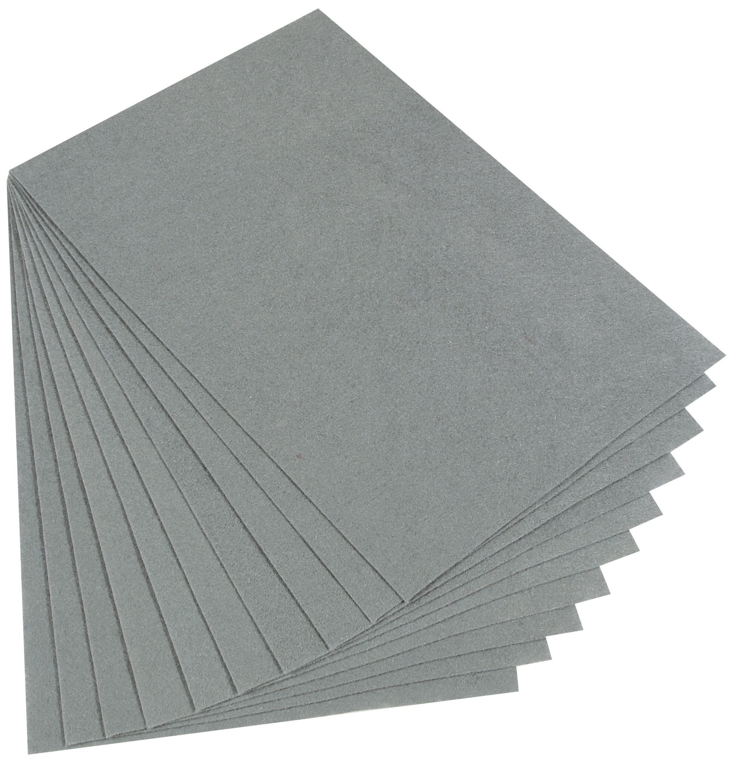 Bastelfilz, 10 Platten grau (1,5 x 200 x 300 mm)