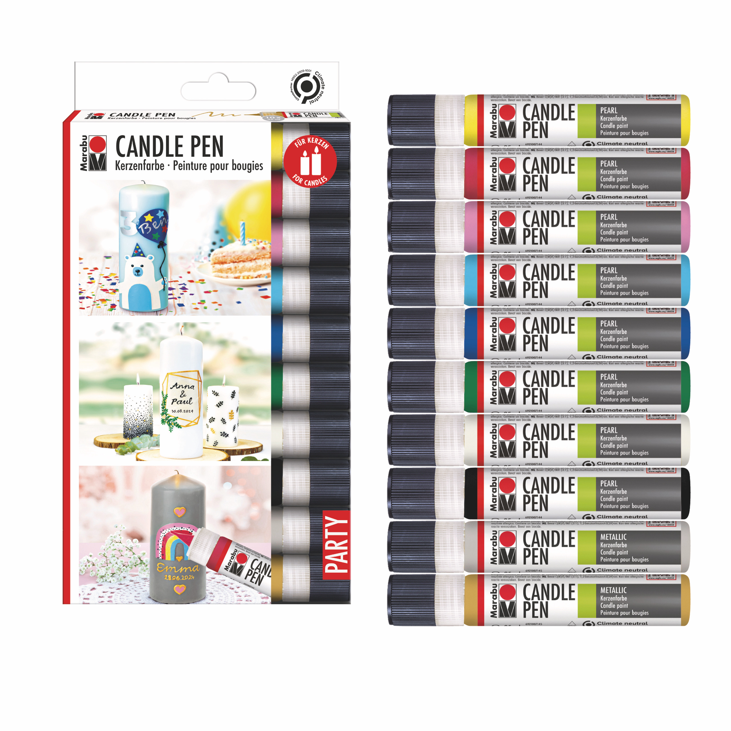 Ovaletta 6 Matite Colorate Che Si Illuminano Al Buio Per Candele - Pastelli A Cera Per Decorare E Personalizzare Candele, 10 Ml - 4