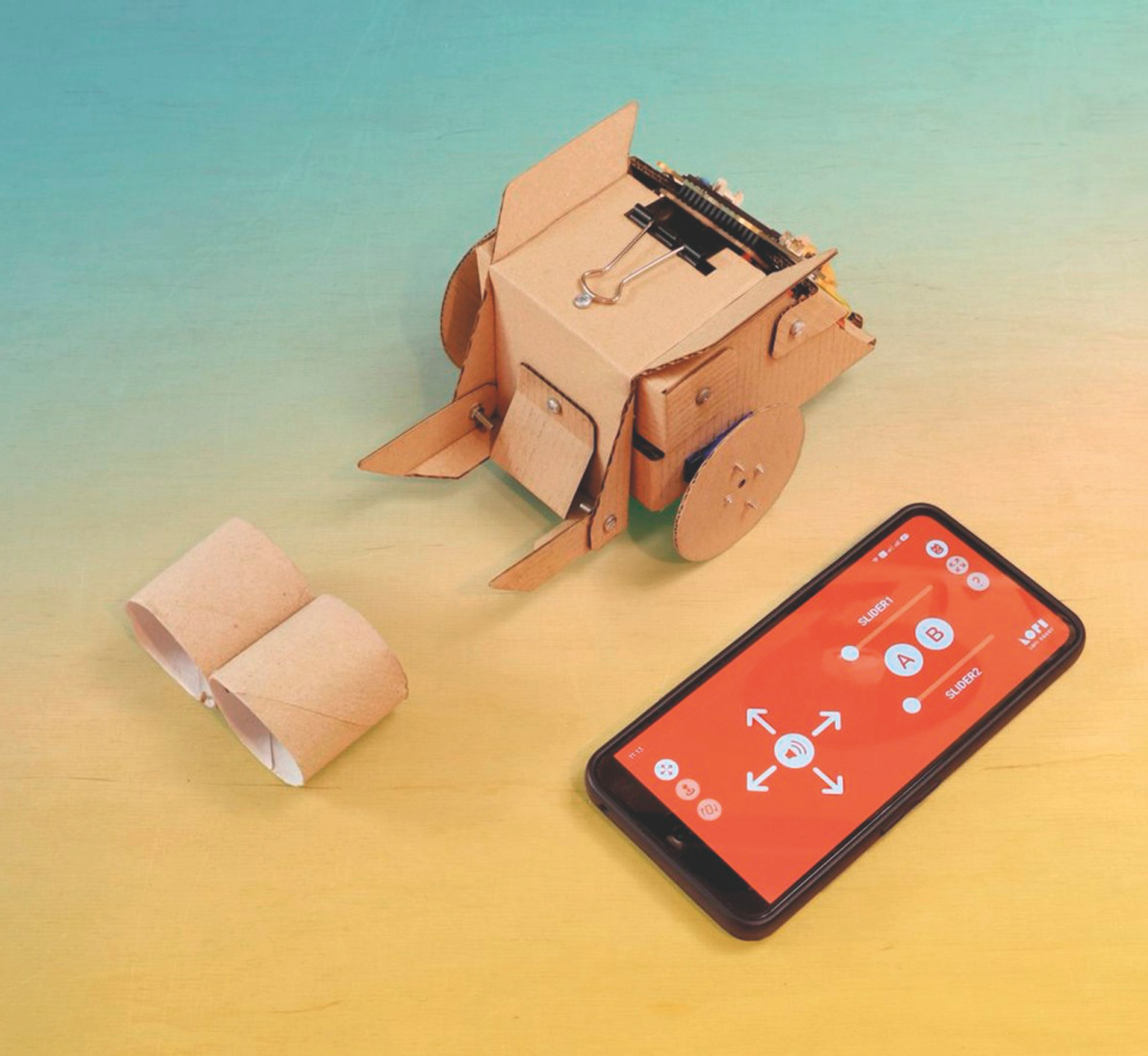 Cardboard Robot Vorlage Robot Car Erweiterung vorgestanzt