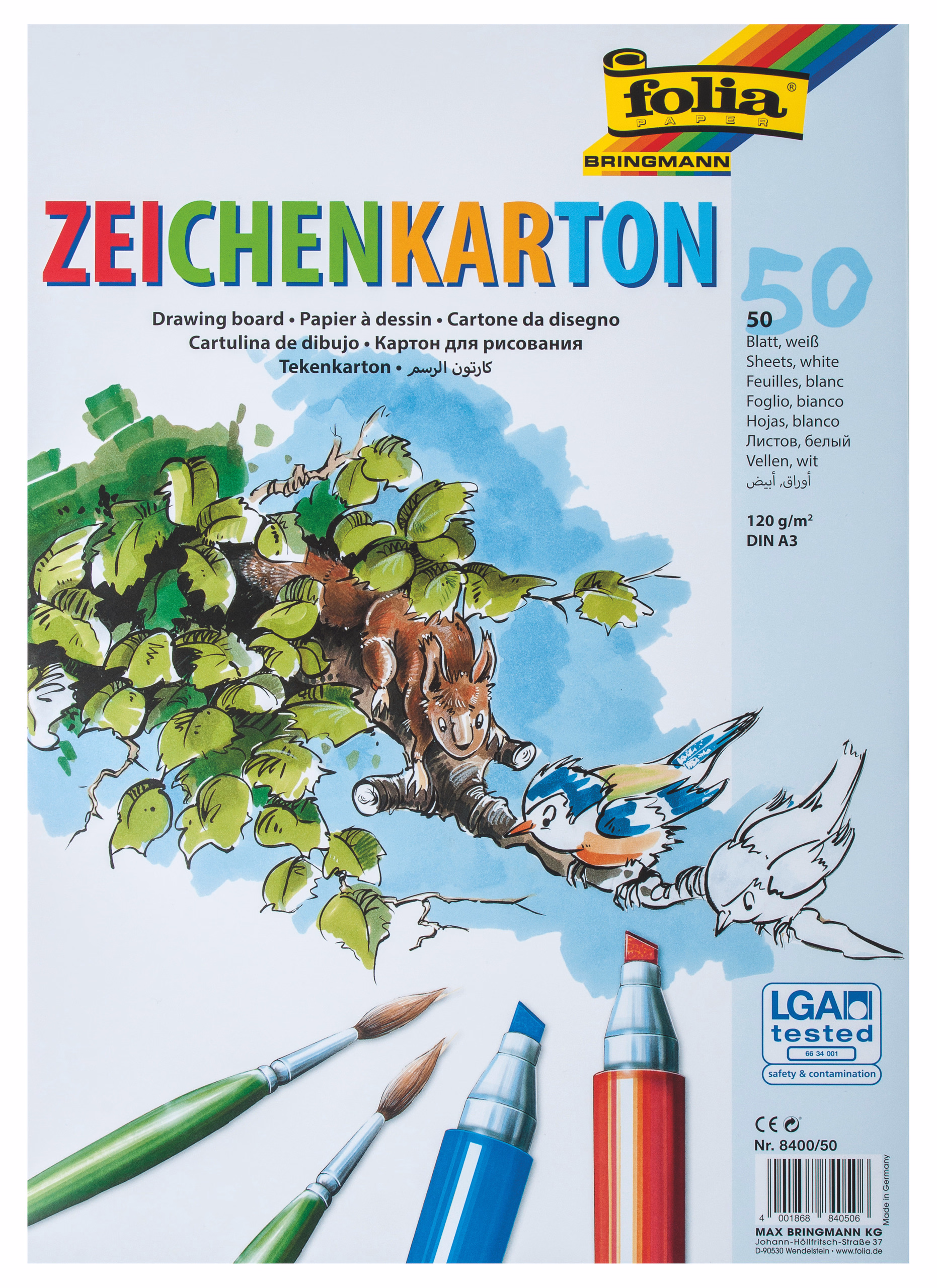 Zeichenpapier, 50 Blatt 120 g/qm (DIN A3)