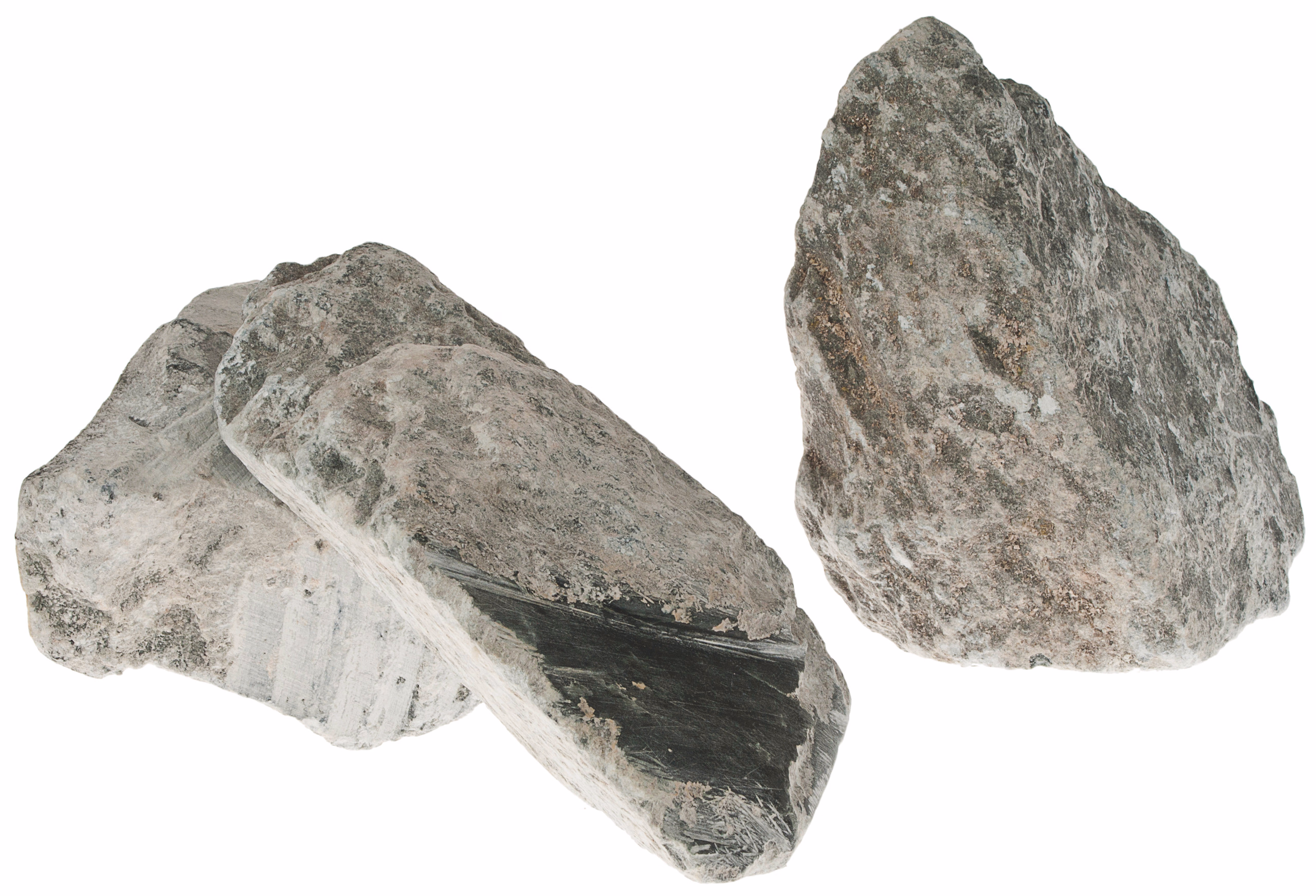 Speckstein-Bruchstücke, 20 kg schwarz/dunkelgrün