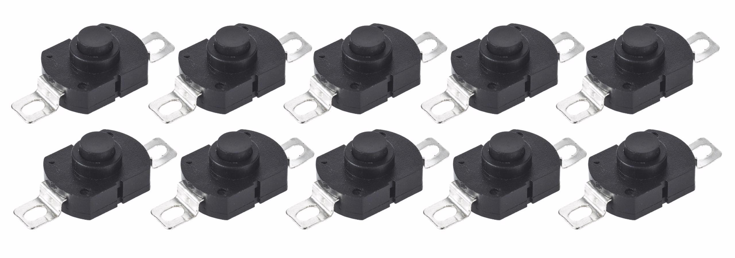 Druckschalter mit Laschen, 10 Stück