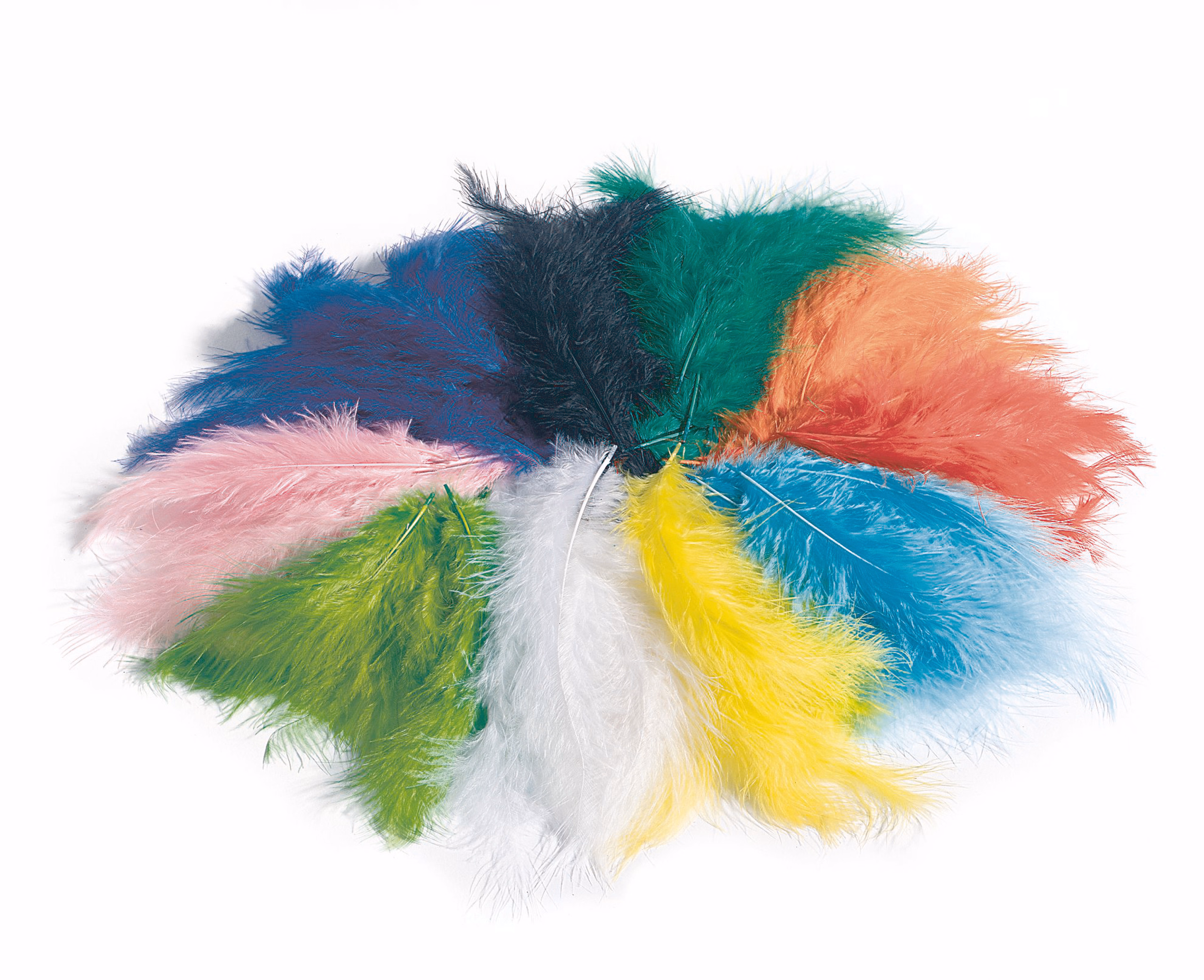 Flauschfedern, 100 g farbig (ca. 1200 Stück)