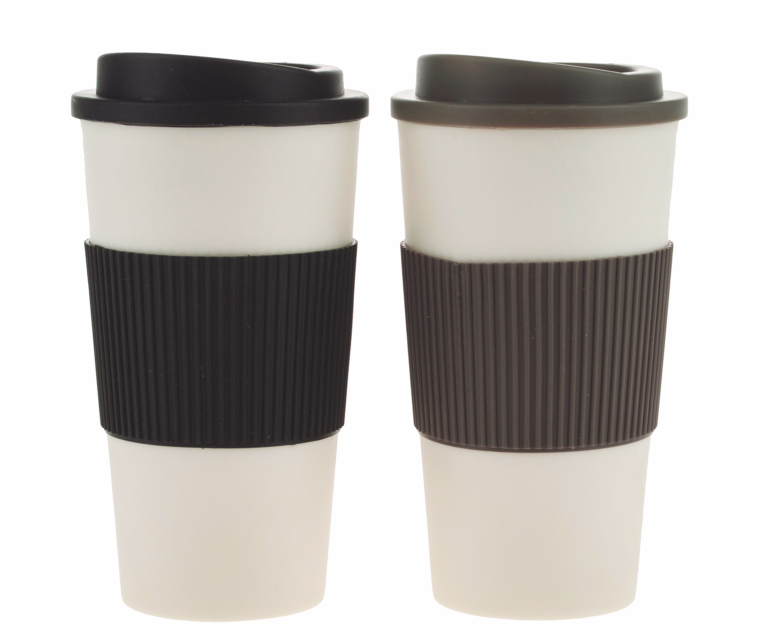 ToGo Becher, 450 ml schwarz-dunkelgrau, 2 Stück