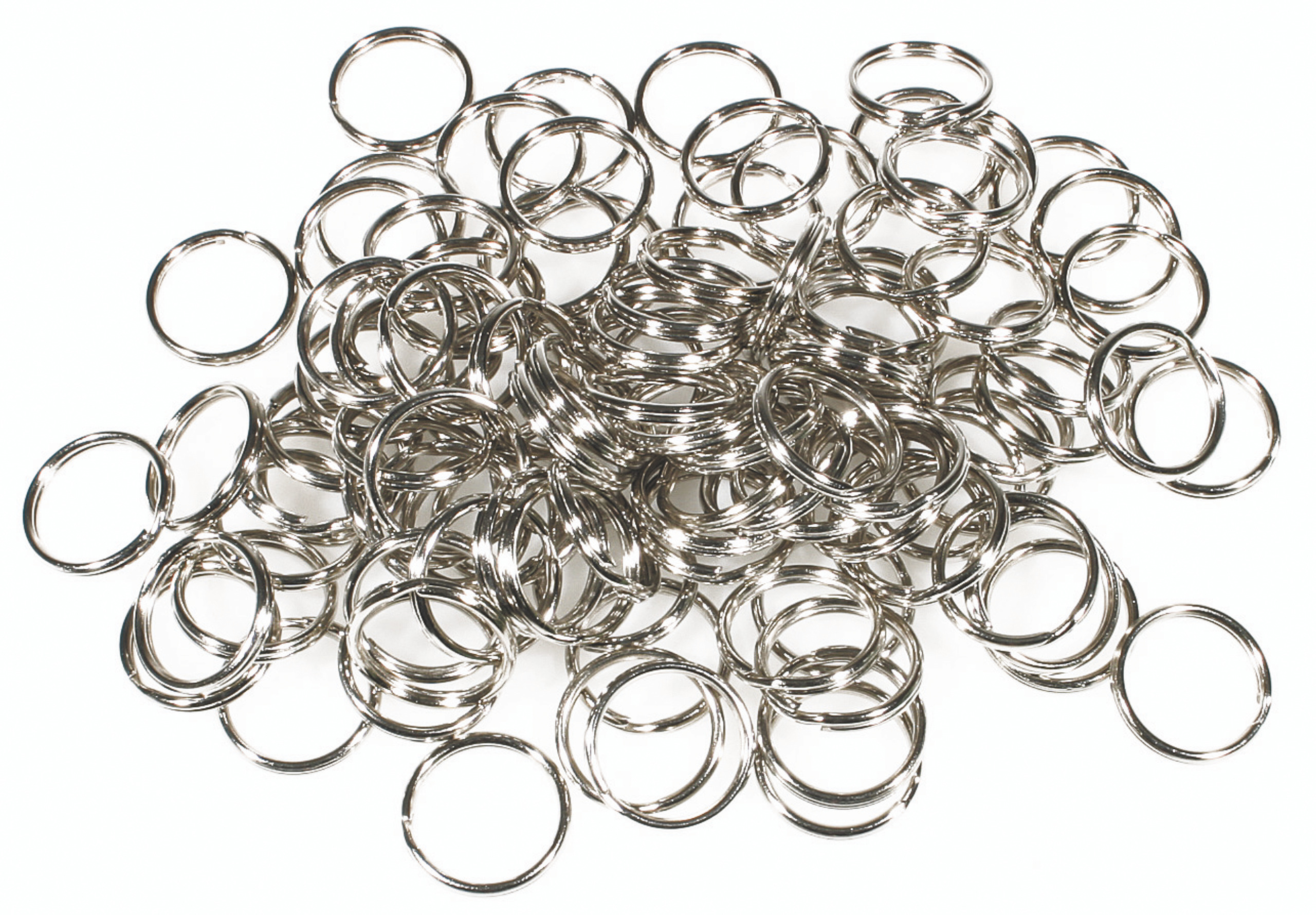 Lot de 100 anneaux ouverts en acier inoxydable de 12 mm pour porte-clés, collier, bracelet