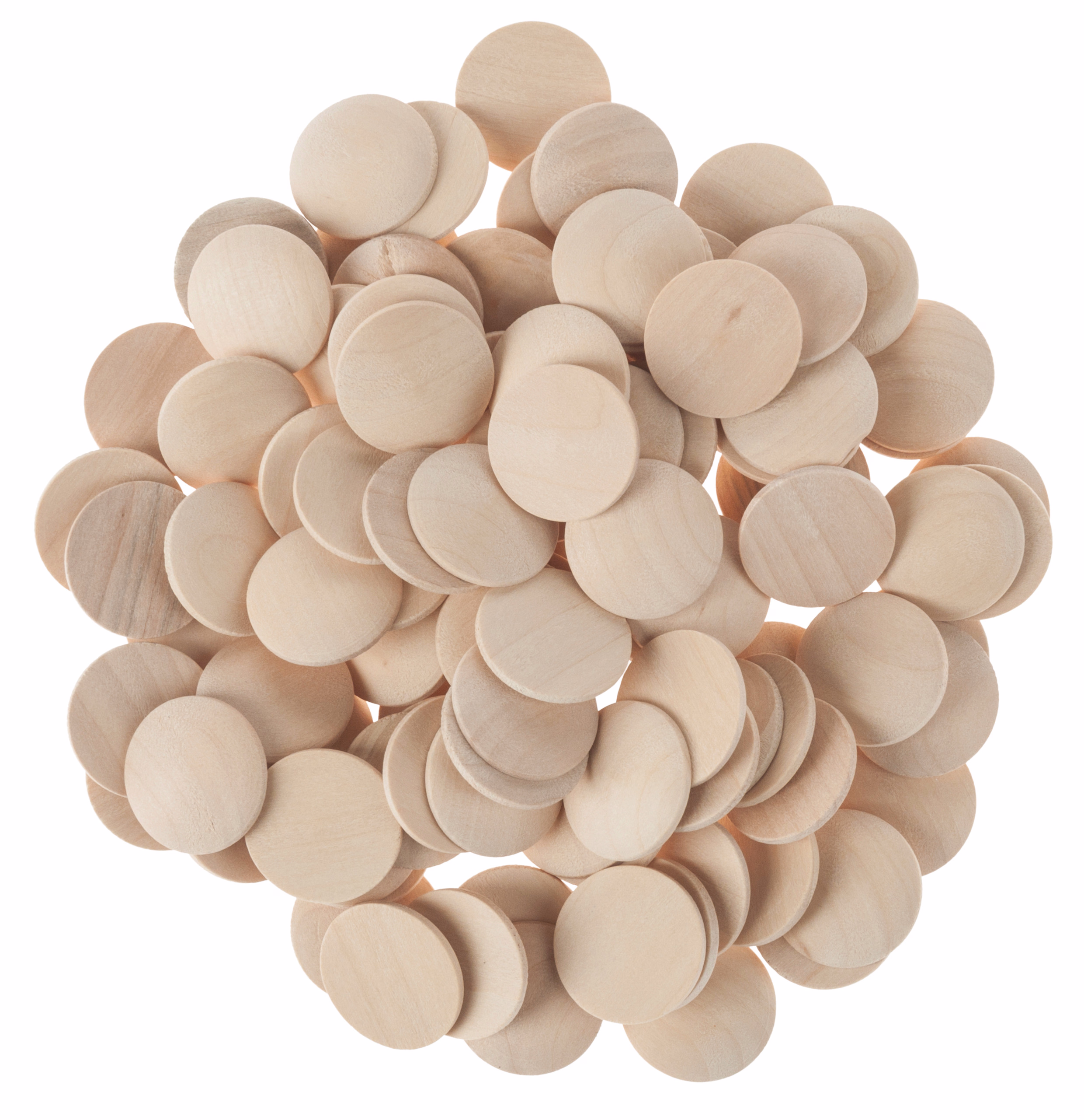 Holz-Buttons, 100 Stück (25 mm)